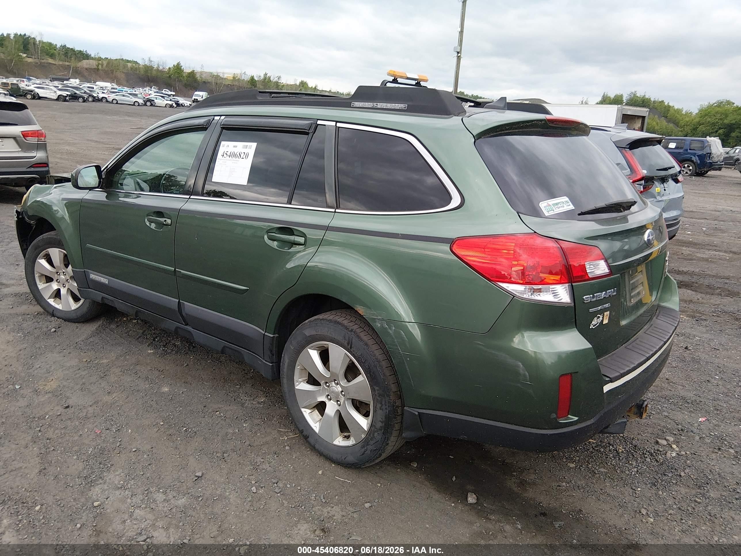 2011 Subaru Outback 3.6r Limited Green vin: 4S4BRDKC1B2391630
