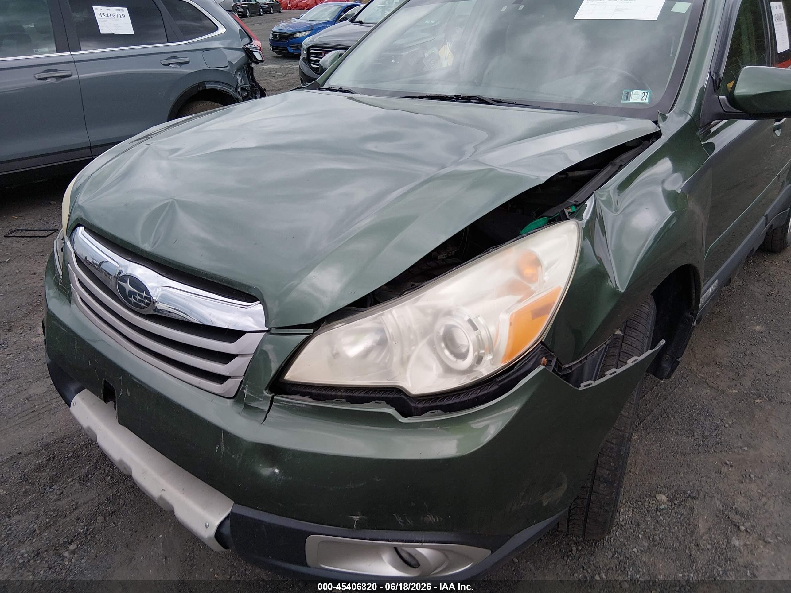 2011 Subaru Outback 3.6r Limited Green vin: 4S4BRDKC1B2391630