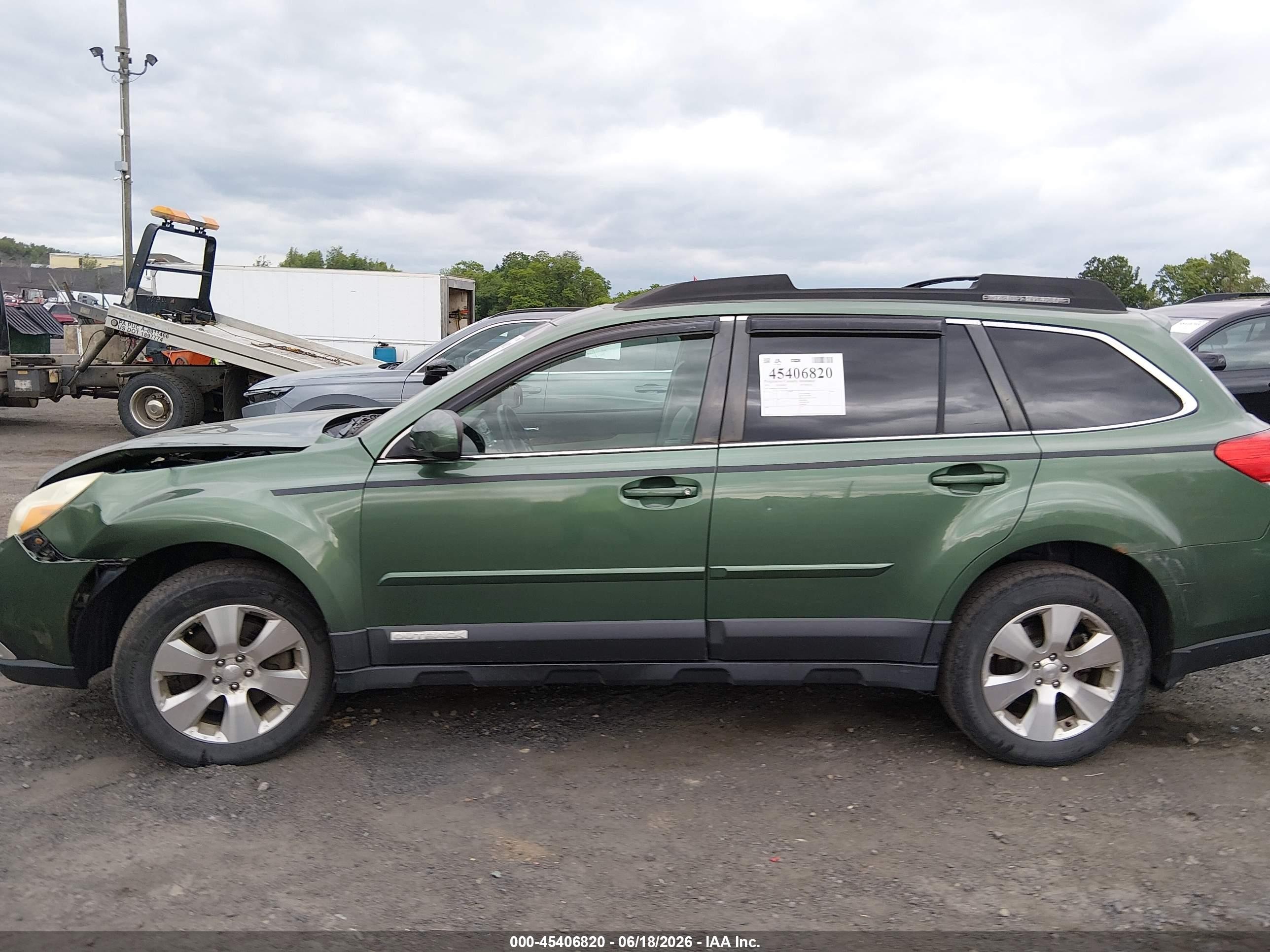 2011 Subaru Outback 3.6r Limited Green vin: 4S4BRDKC1B2391630