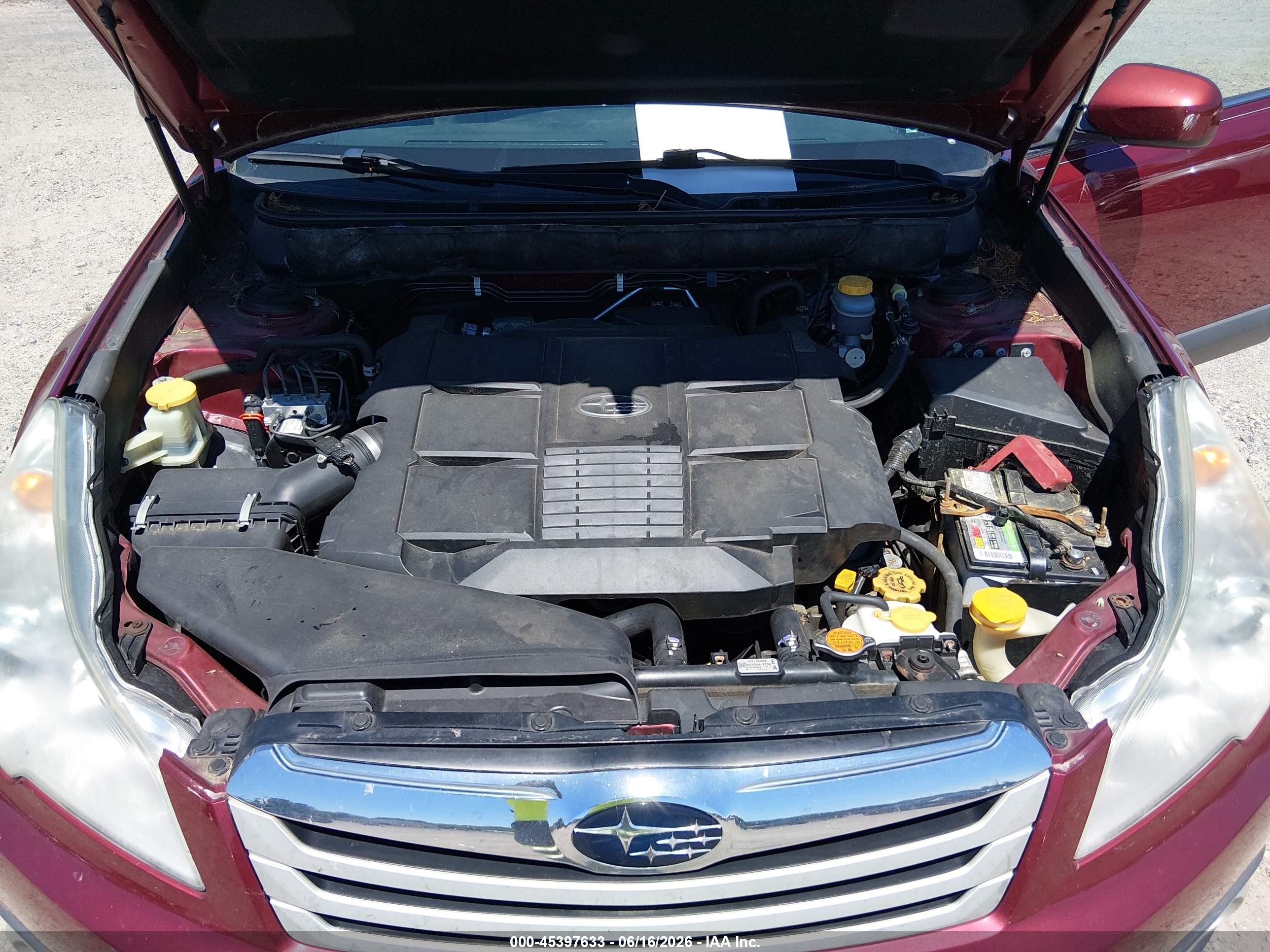 2012 Subaru Outback 3.6r Limited Burgundy vin: 4S4BRDKC1C2224914