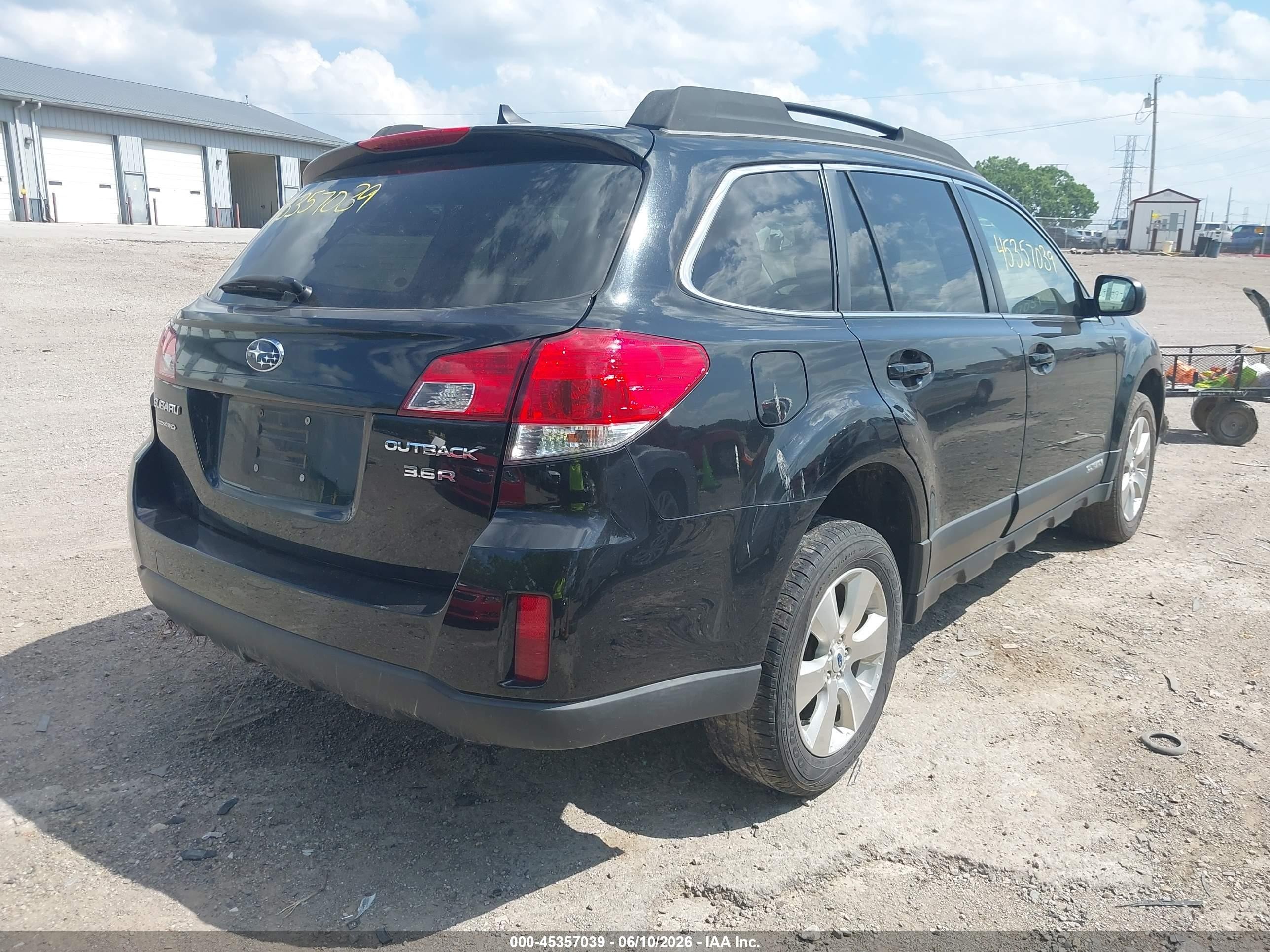 2012 Subaru Outback 3.6r Limited Black vin: 4S4BRDKC2C2296933