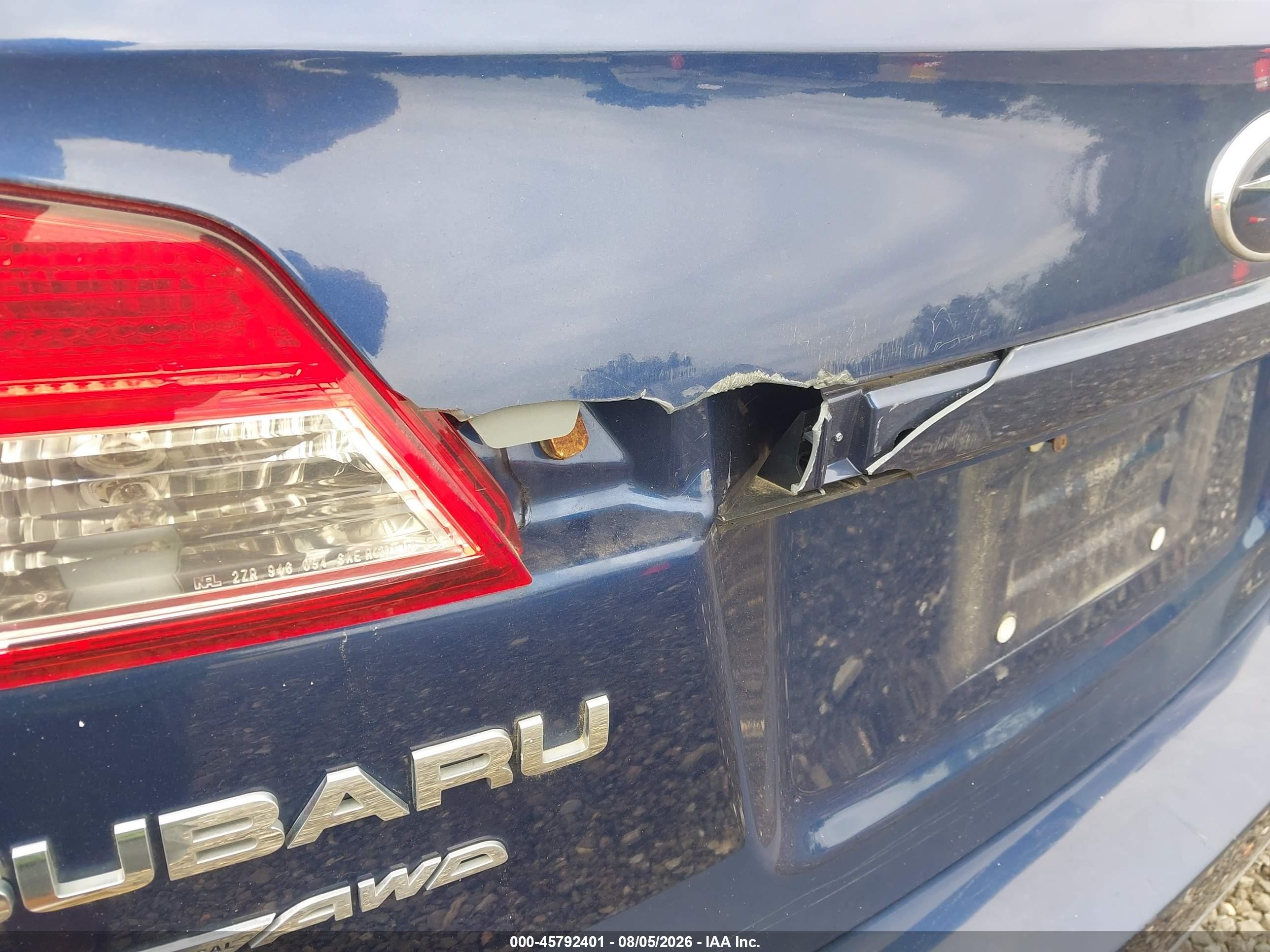 2010 Subaru Outback 3.6r Limited Blue vin: 4S4BRDKC5A2362999