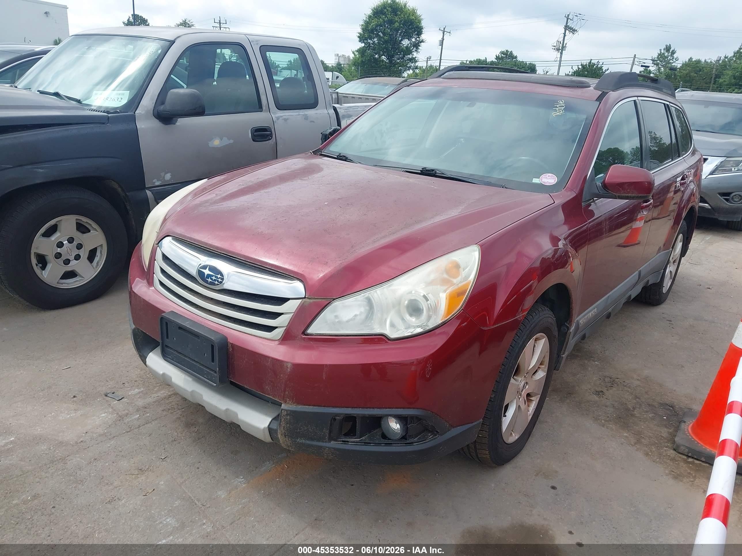 2012 Subaru Outback 3.6r Limited Burgundy vin: 4S4BRDKC6C2242809