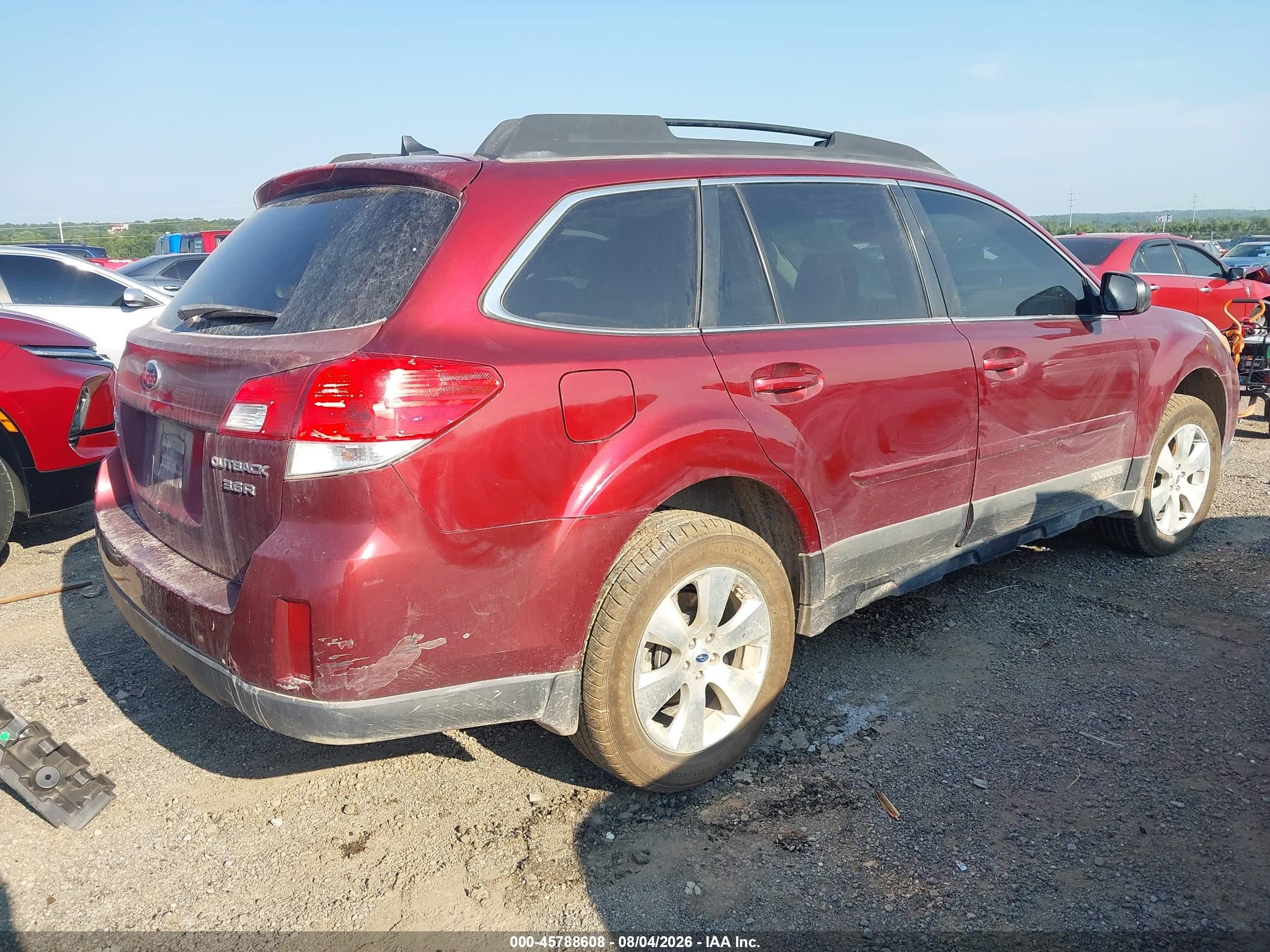 2012 Subaru Outback 3.6r Limited Maroon vin: 4S4BRDKC6C2265443