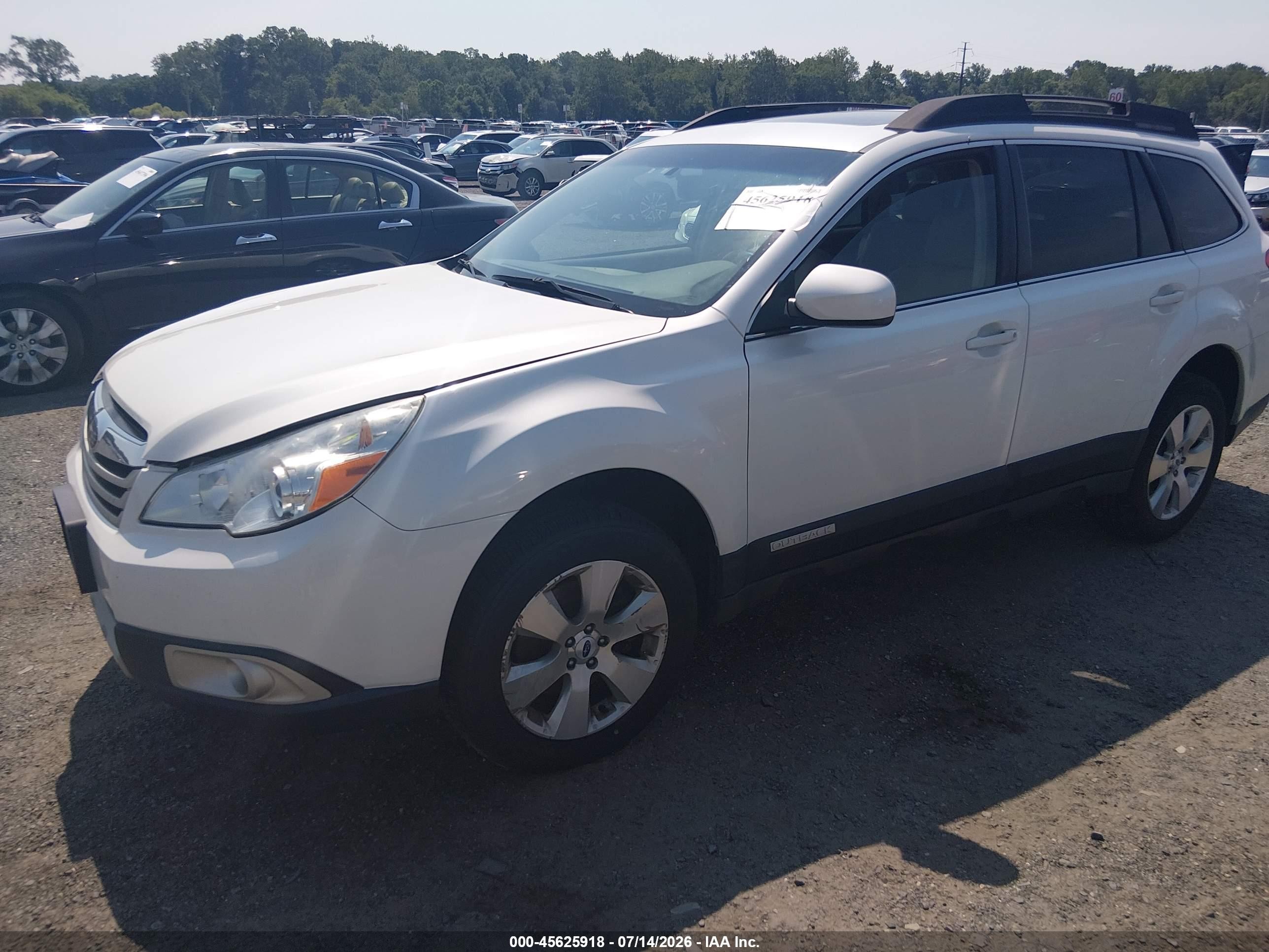 2012 Subaru Outback 3.6r Limited Белый vin: 4S4BRDKC7C2243547