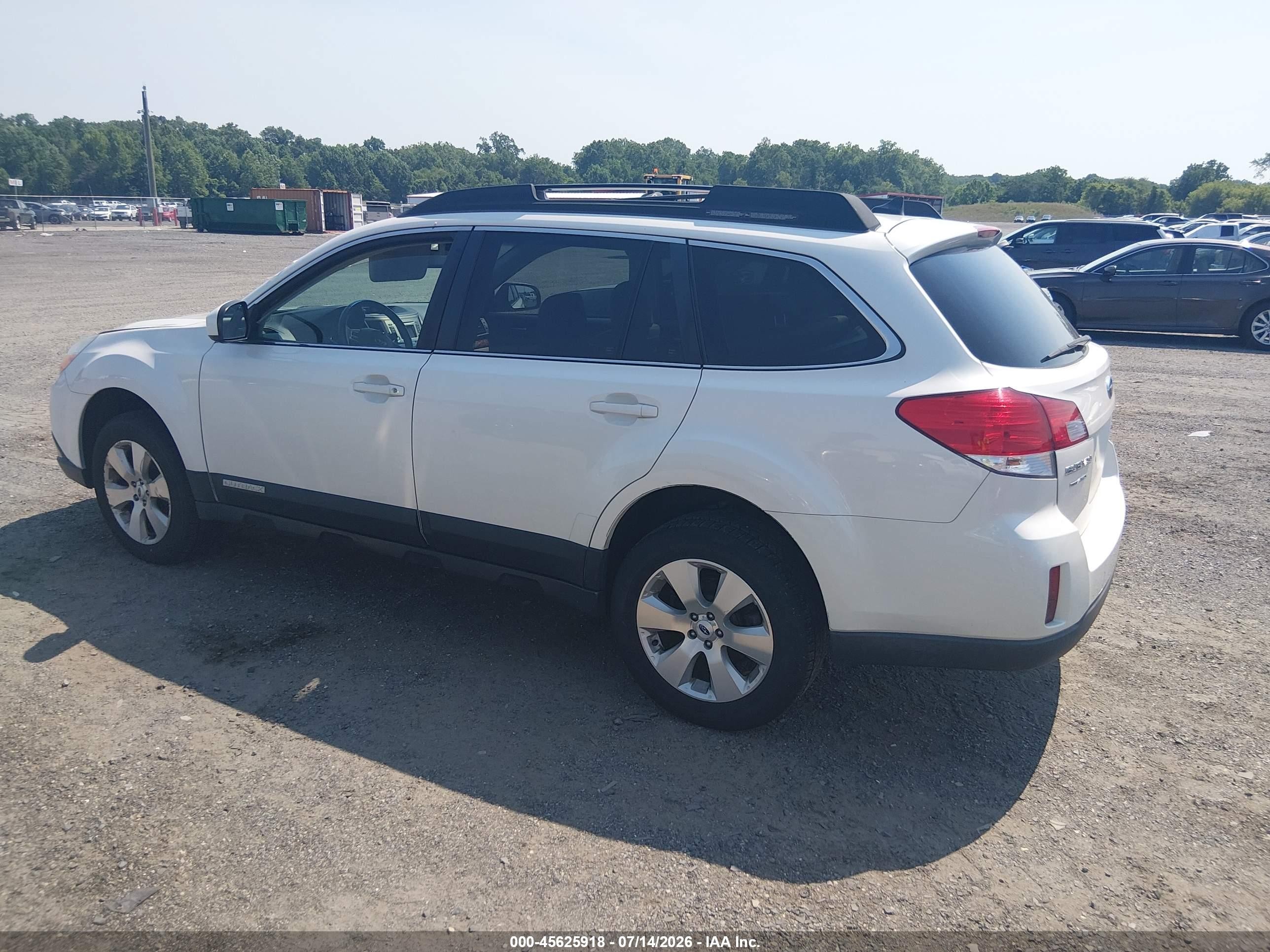 2012 Subaru Outback 3.6r Limited Белый vin: 4S4BRDKC7C2243547