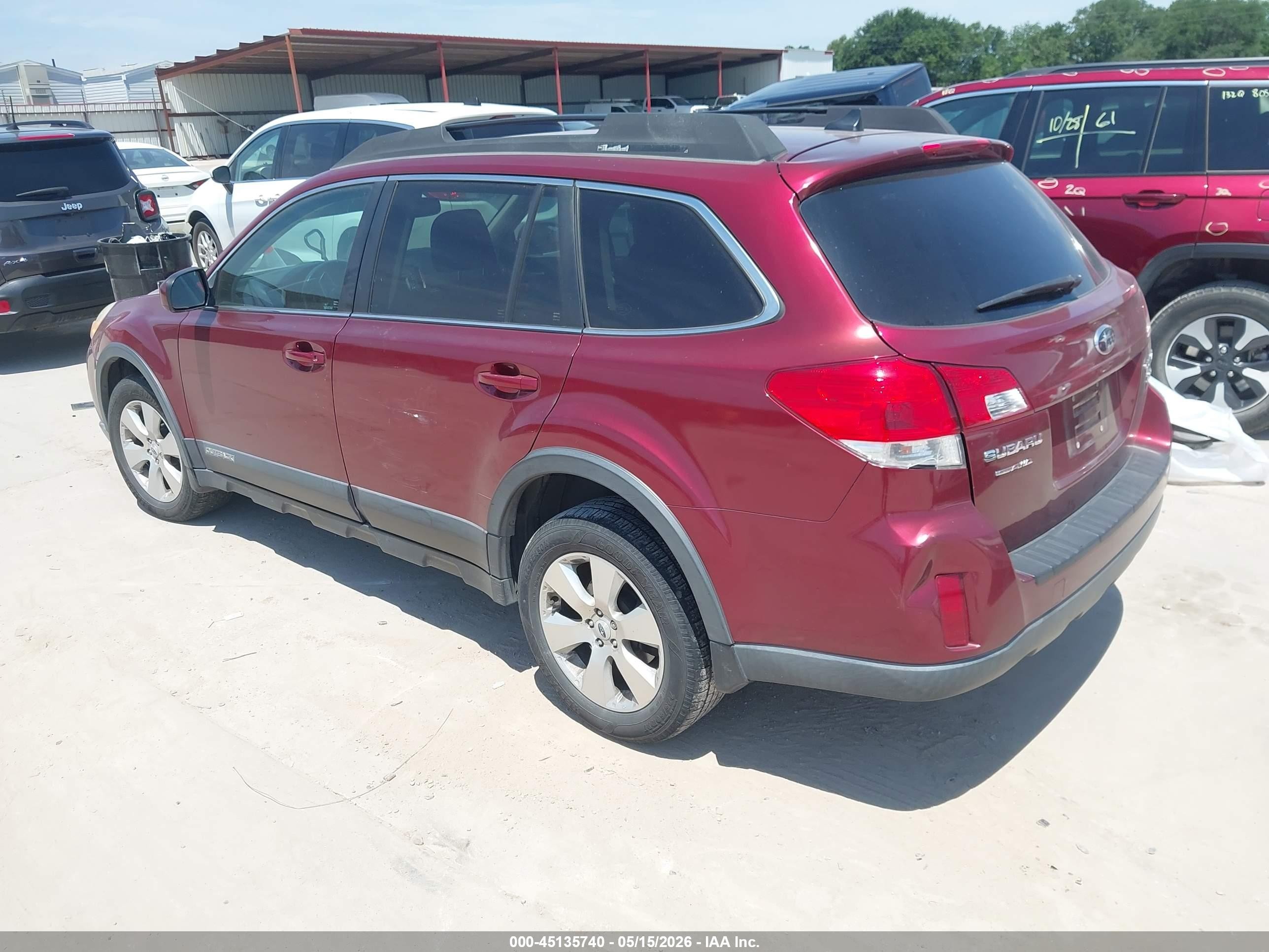 2012 Subaru Outback 3.6r Limited Burgundy vin: 4S4BRDKC9C2201171