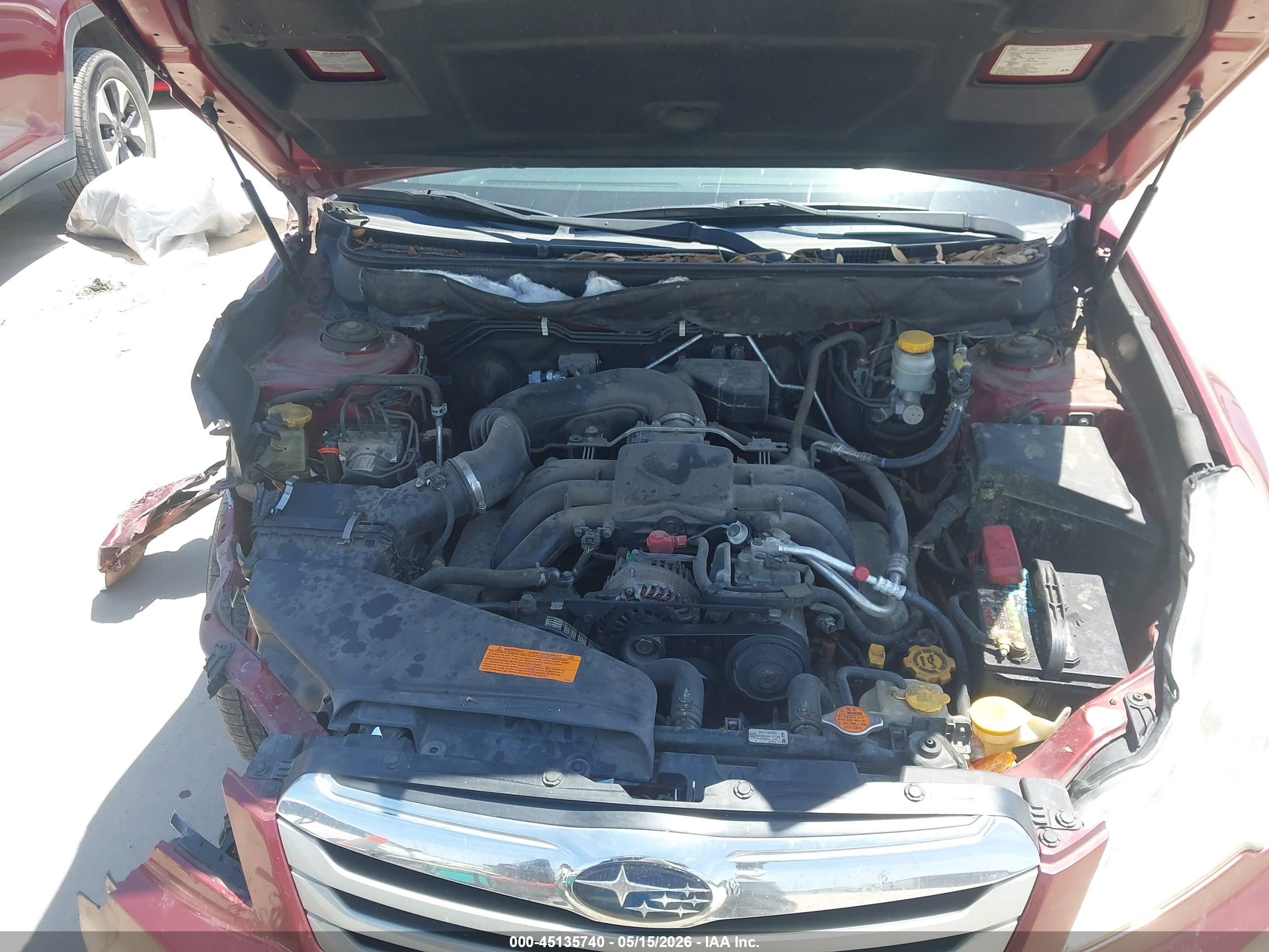 2012 Subaru Outback 3.6r Limited Burgundy vin: 4S4BRDKC9C2201171
