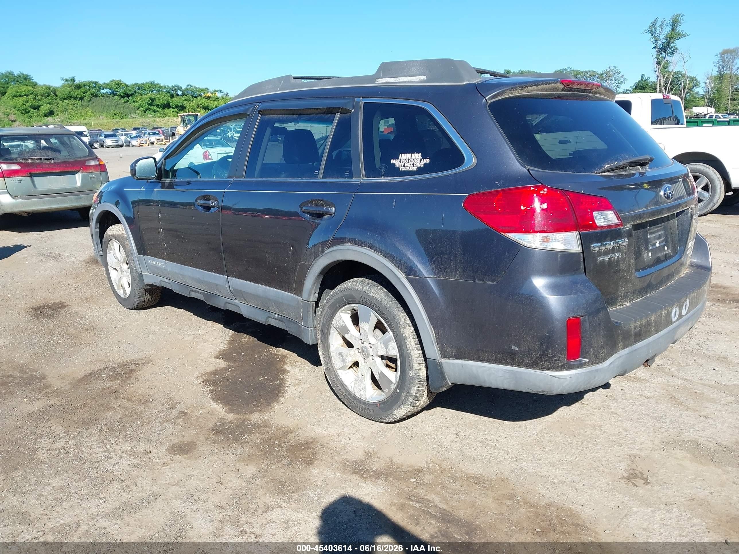 2010 Subaru Outback 3.6r Limited Black vin: 4S4BRDKCXA2319372