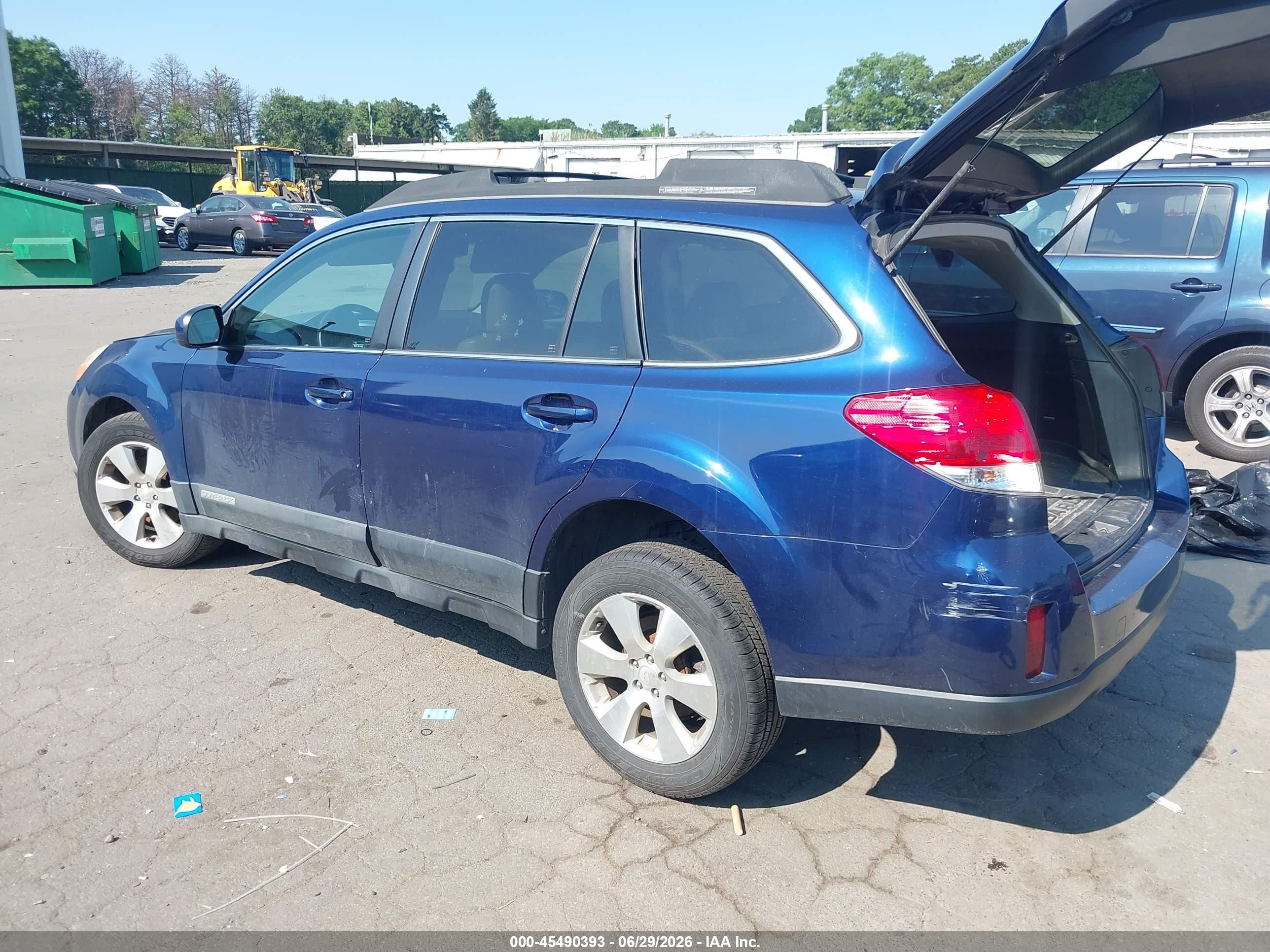 2011 Subaru Outback 3.6r Limited Blue vin: 4S4BRDLC4B2351637