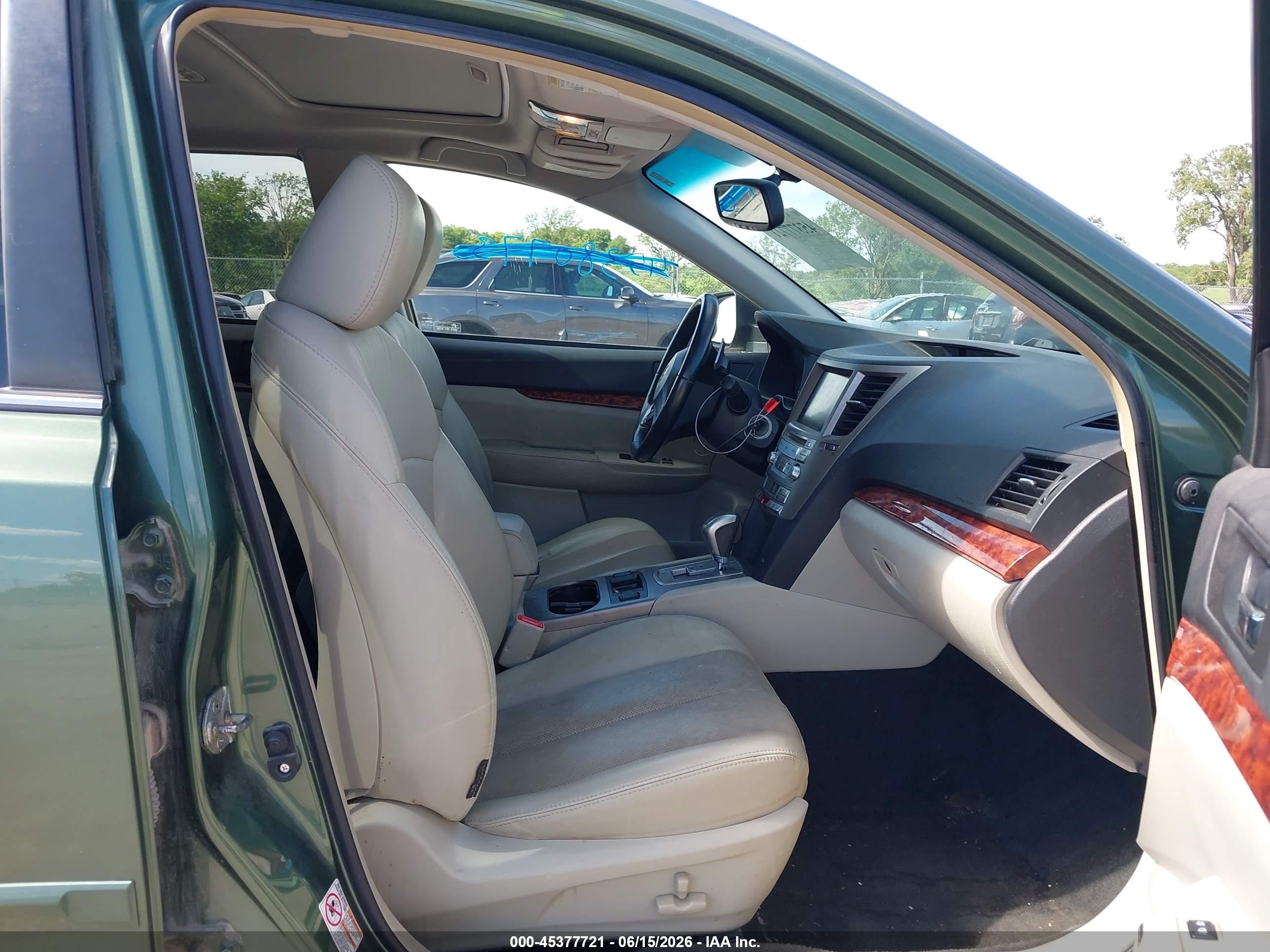 2012 Subaru Outback 3.6r Limited Green vin: 4S4BRDLC7C2247080