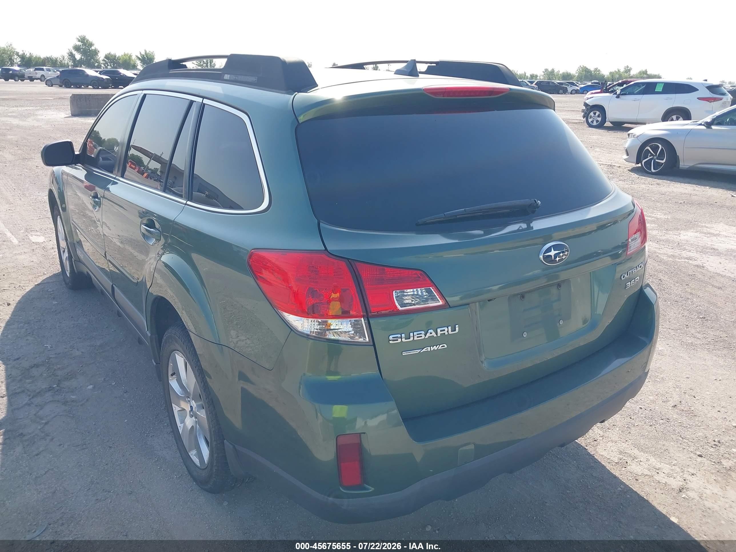 2012 Subaru Outback 3.6r Limited Green vin: 4S4BRDLC8C2301549