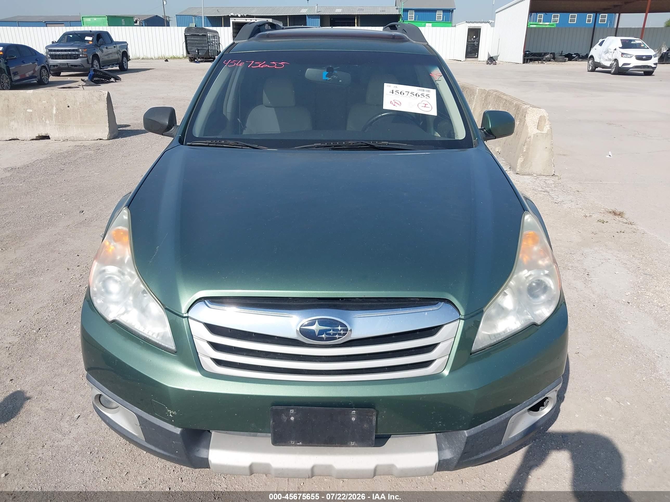 2012 Subaru Outback 3.6r Limited Green vin: 4S4BRDLC8C2301549
