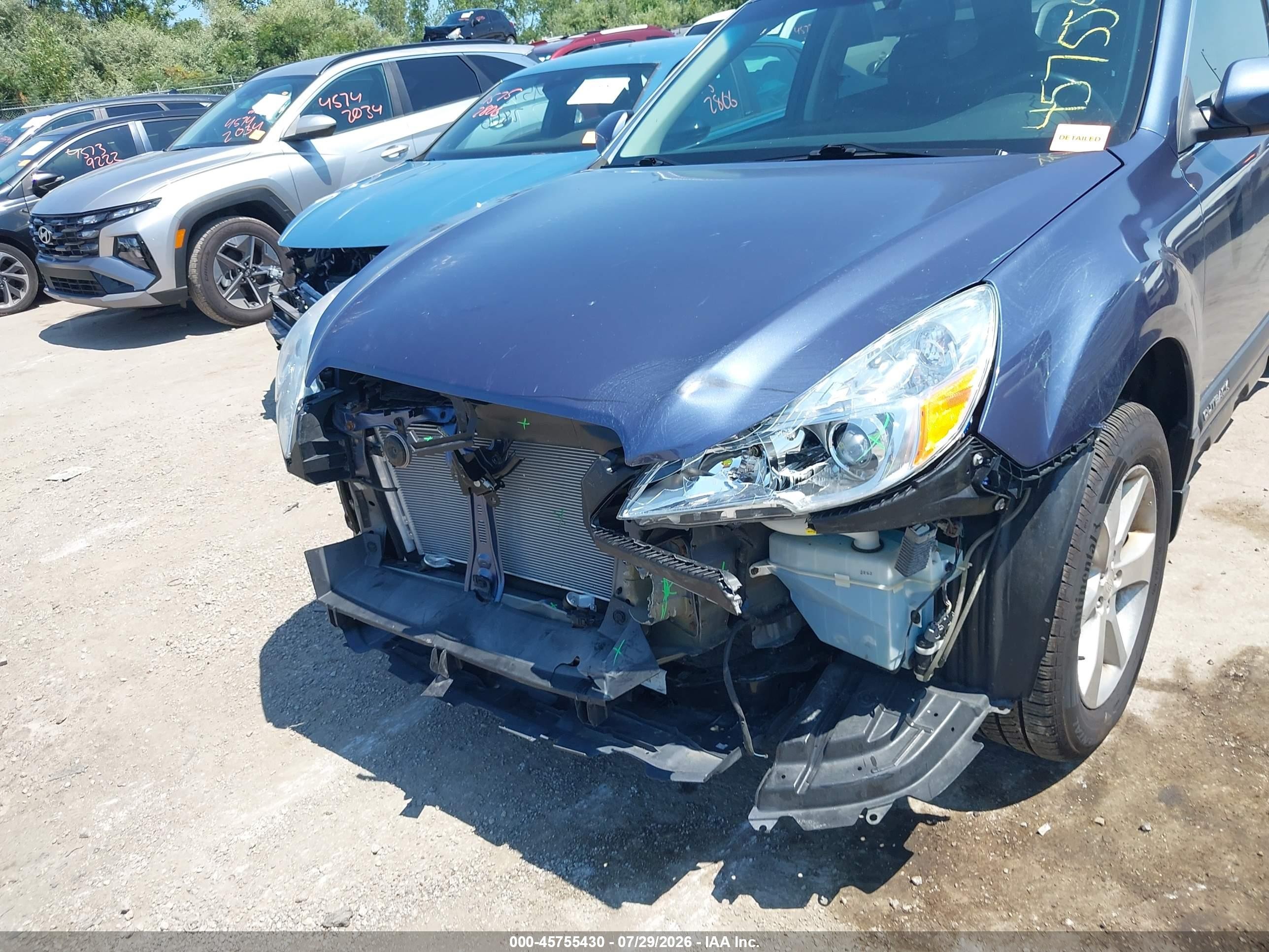 2014 Subaru Outback 3.6r Limited Blue vin: 4S4BRDLC9E2202550