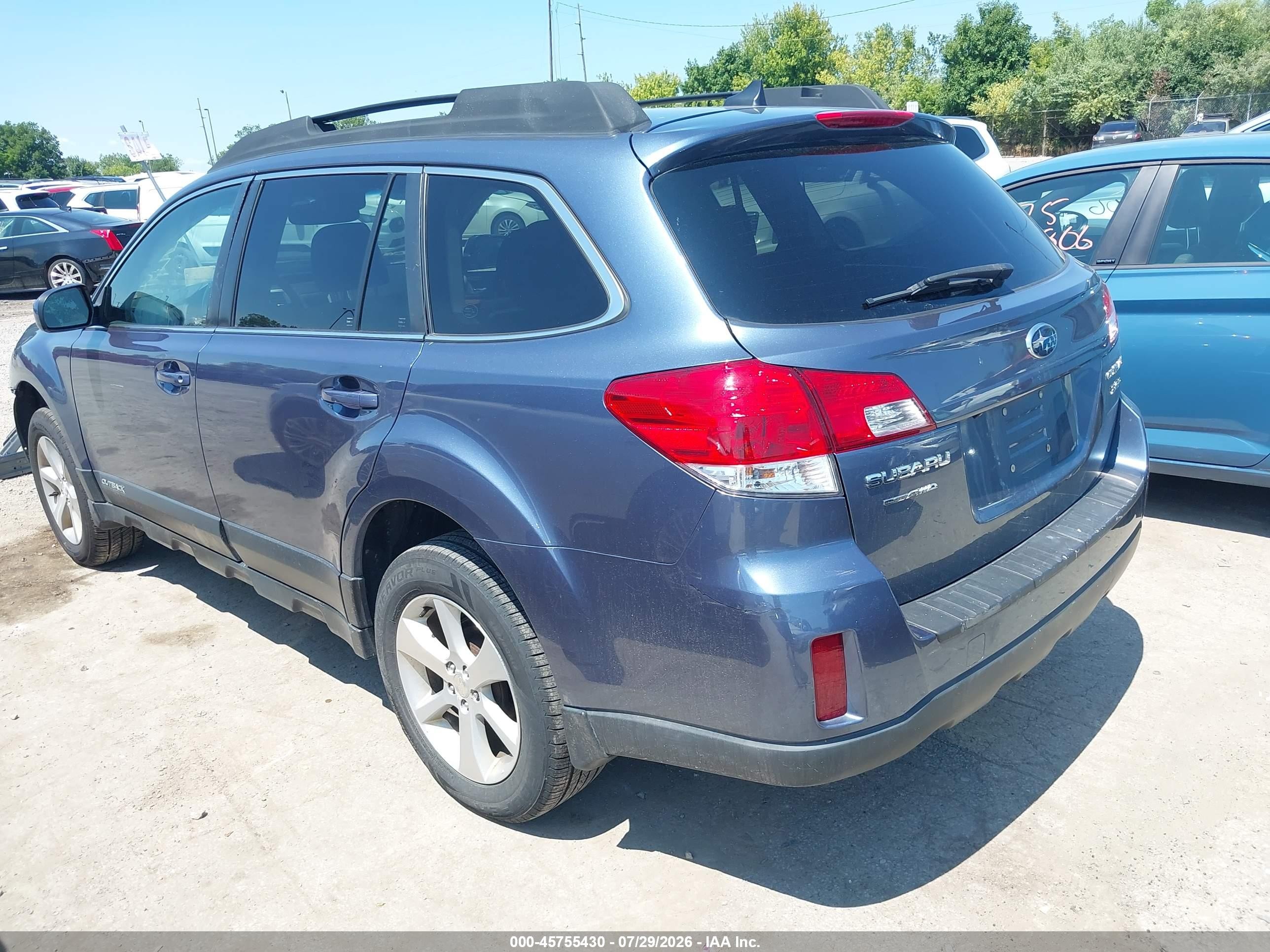 2014 Subaru Outback 3.6r Limited Blue vin: 4S4BRDLC9E2202550