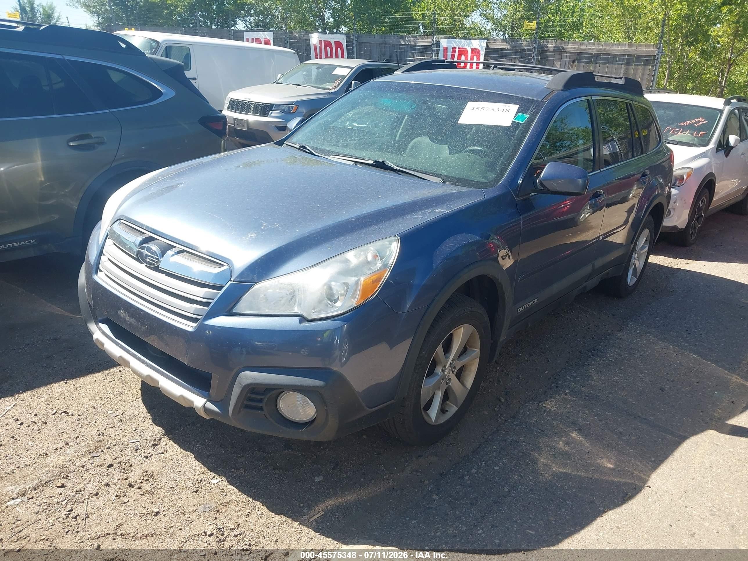 2014 Subaru Outback 3.6r Limited Blue vin: 4S4BRDMCXE2226693