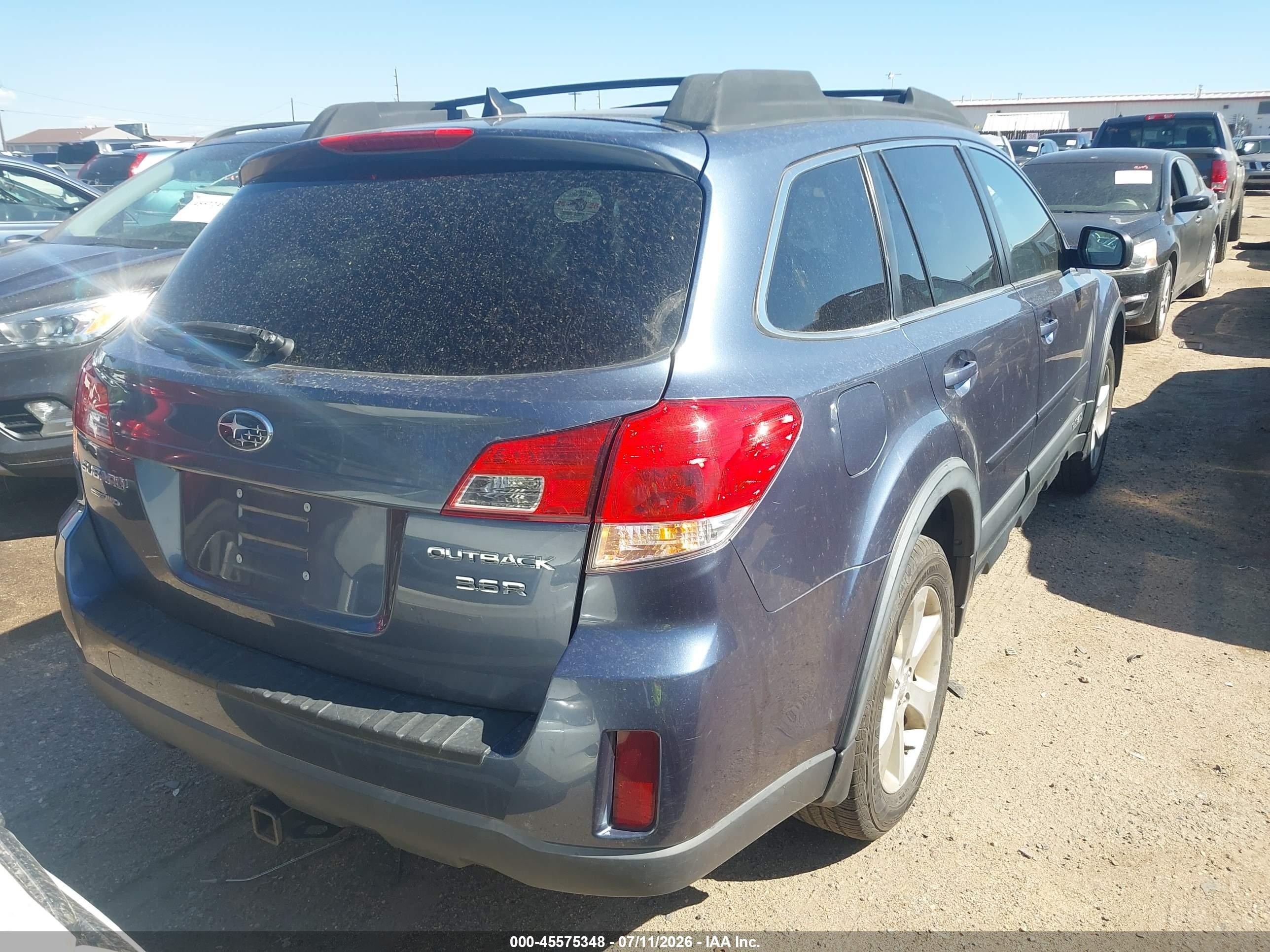 2014 Subaru Outback 3.6r Limited Blue vin: 4S4BRDMCXE2226693