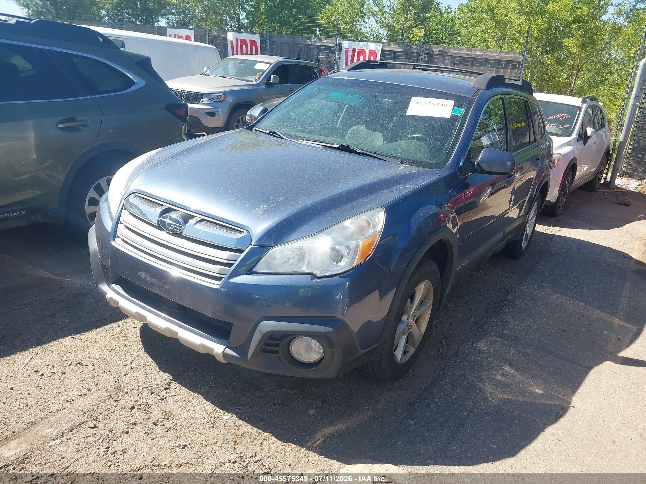 2014 Subaru Outback 3.6r Limited Blue vin: 4S4BRDMCXE2226693