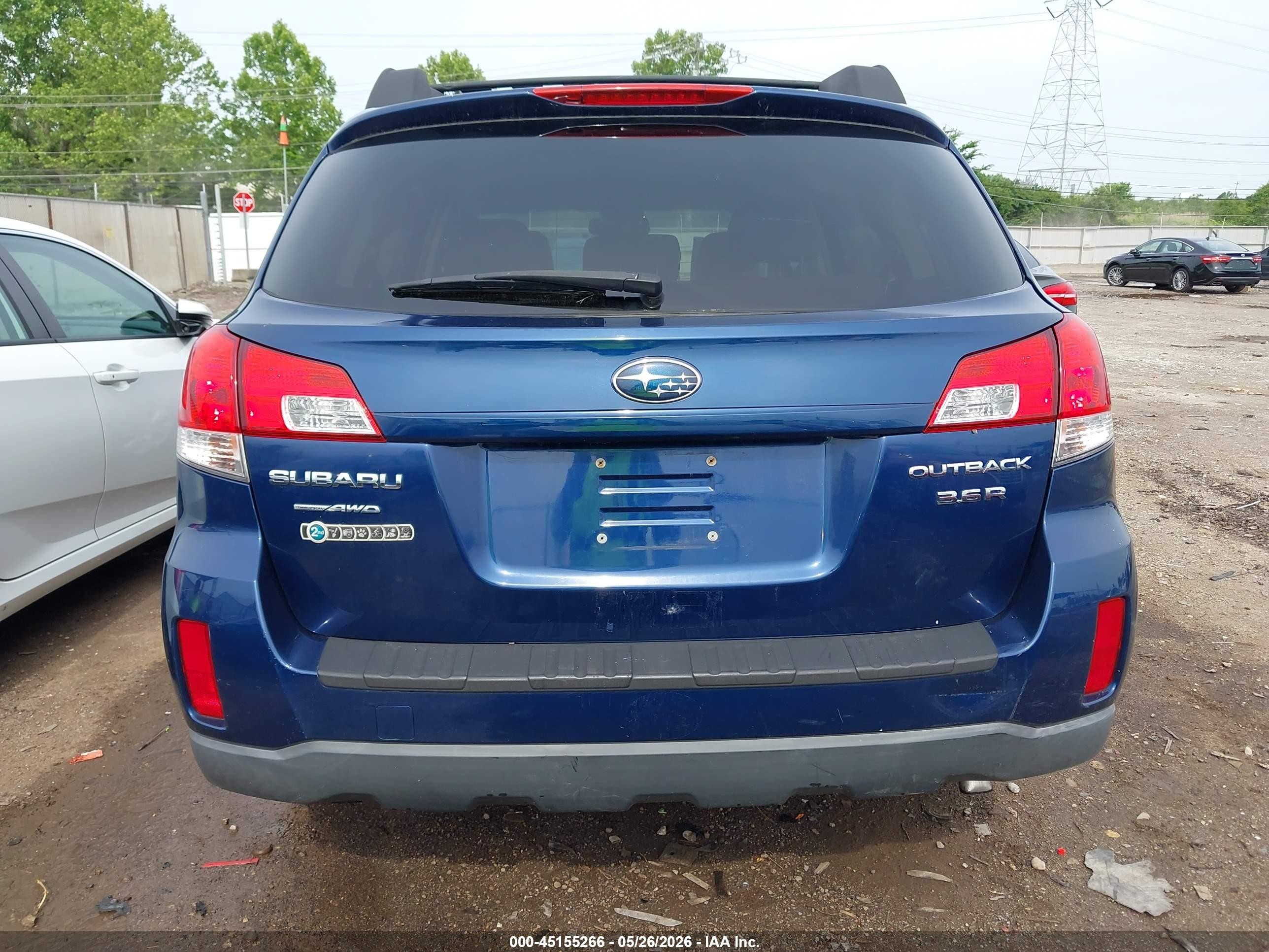 2010 Subaru Outback 3.6r Blue vin: 4S4BREAC8A2329728