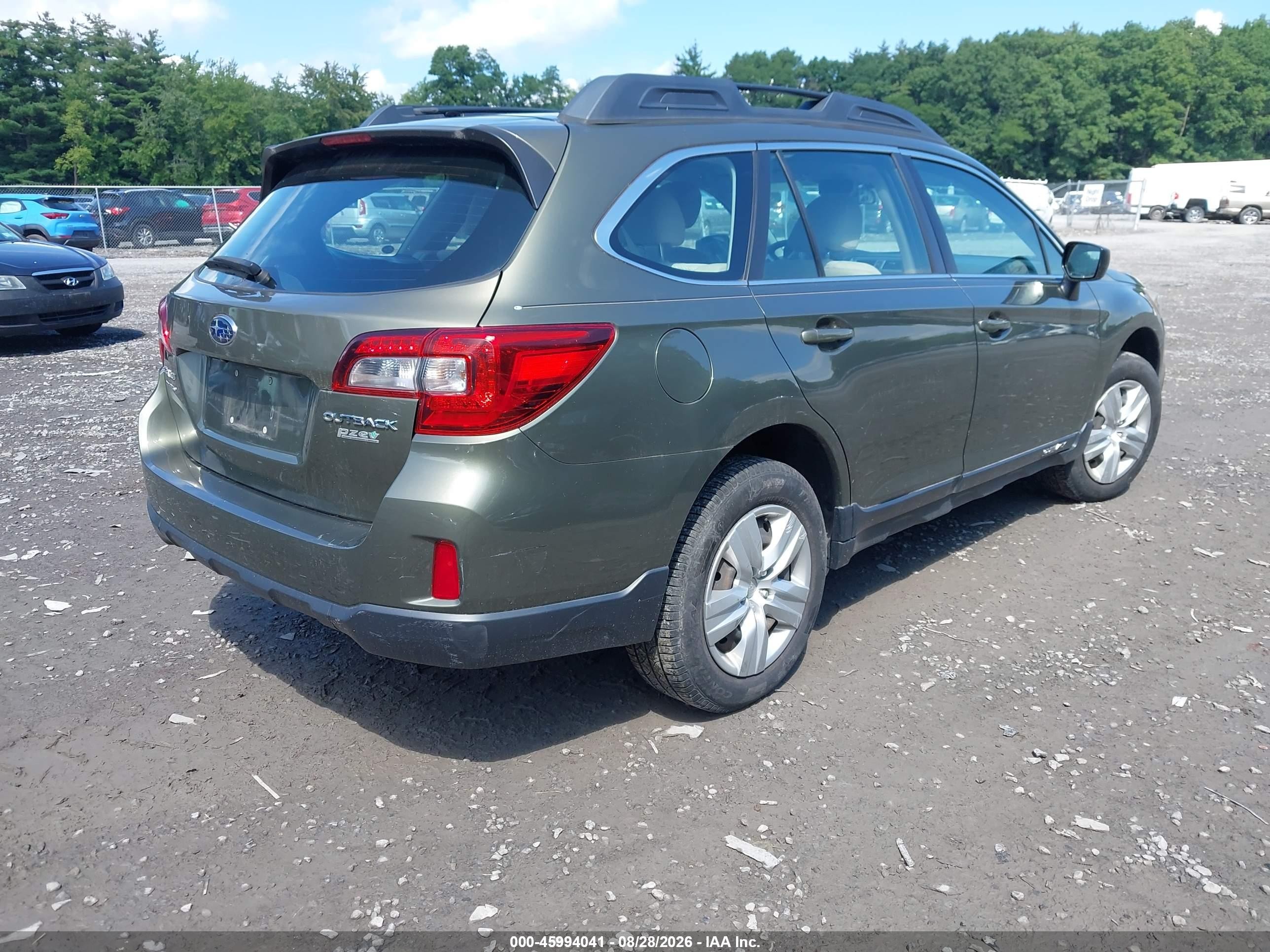 2015 Subaru Outback 2.5i Green vin: 4S4BSAAC2F3218204