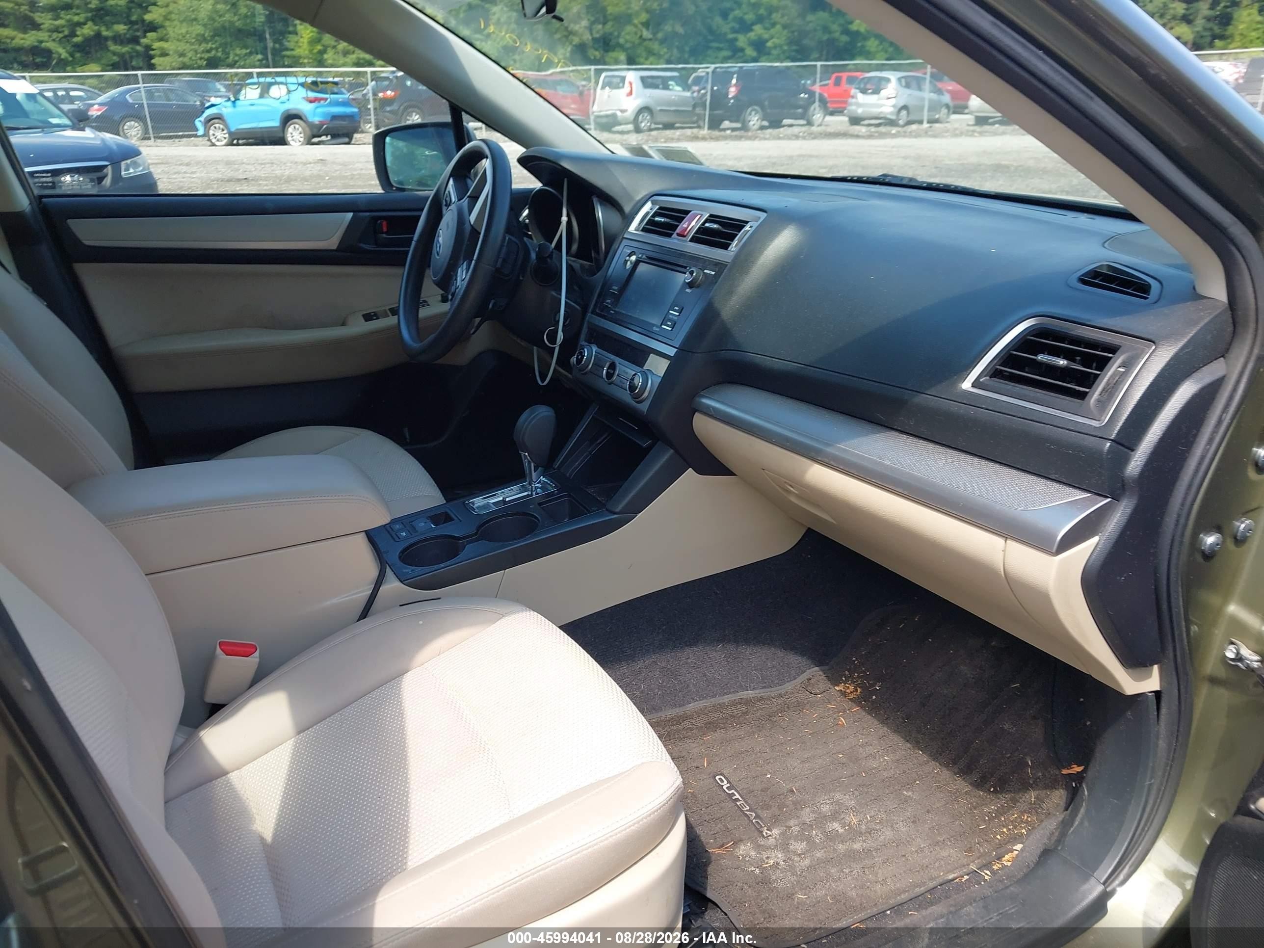 2015 Subaru Outback 2.5i Green vin: 4S4BSAAC2F3218204