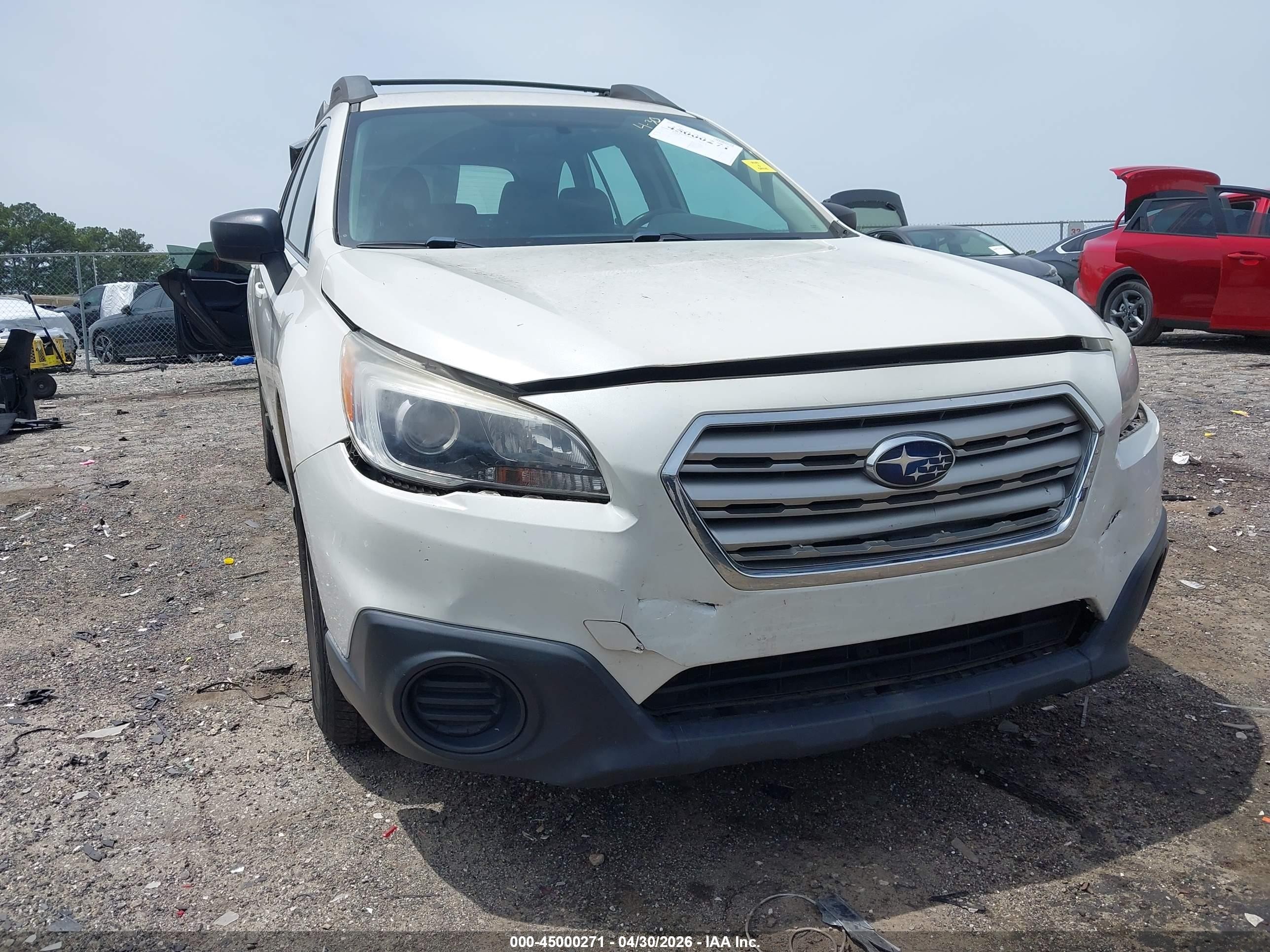 2017 Subaru Outback 2.5i White vin: 4S4BSAAC5H3391542