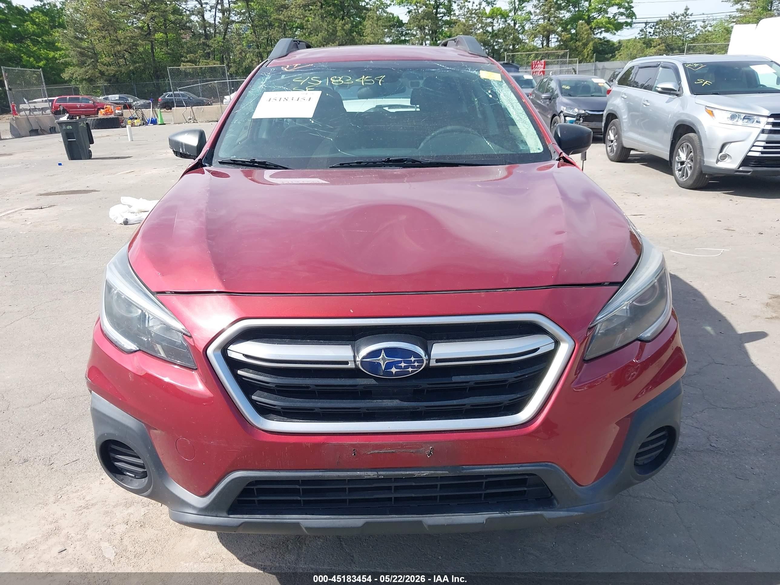 2019 Subaru Outback 2.5i Red vin: 4S4BSABC3K3389357
