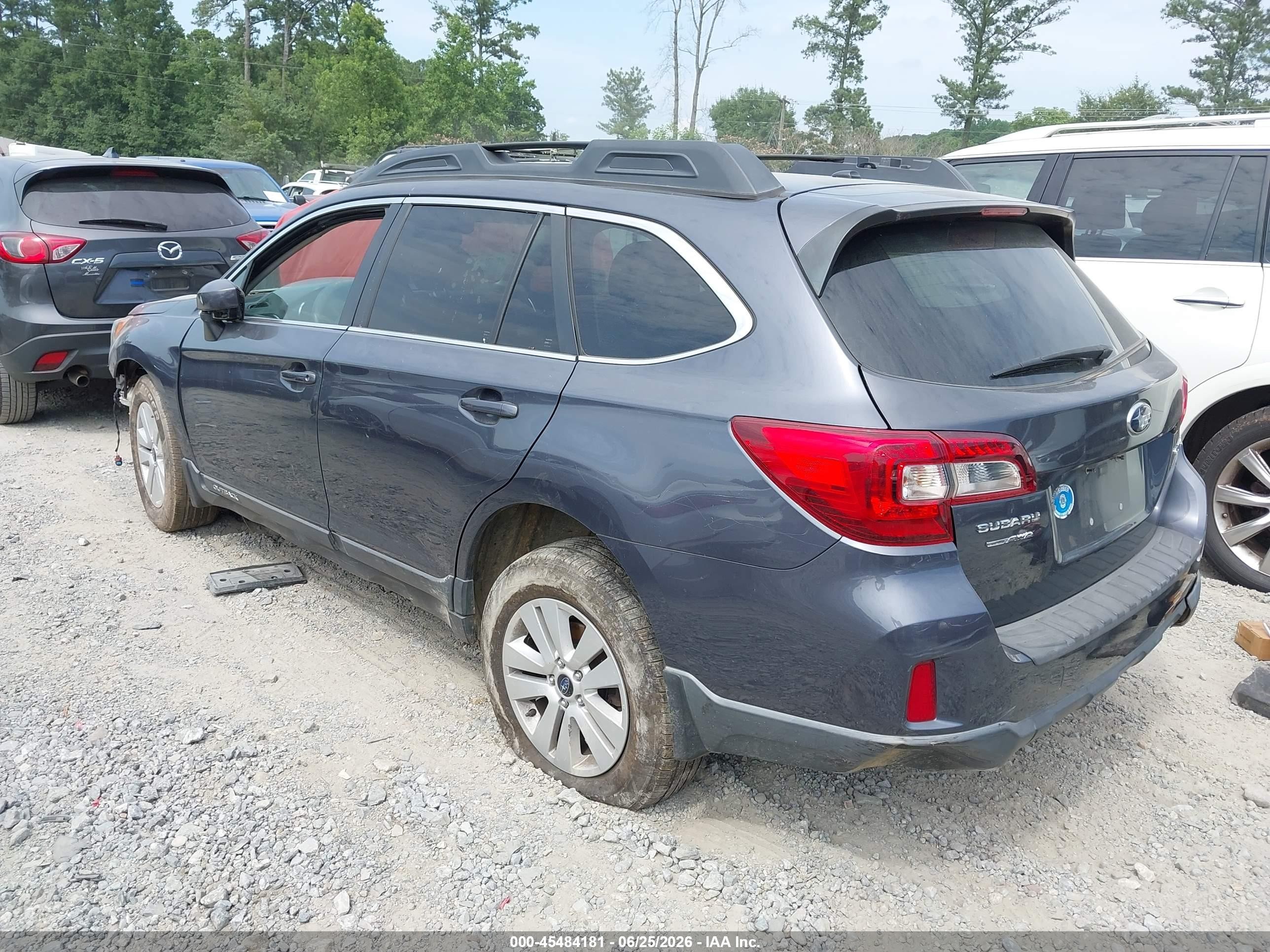 2015 Subaru Outback 2.5i Premium Серый vin: 4S4BSACC1F3215615