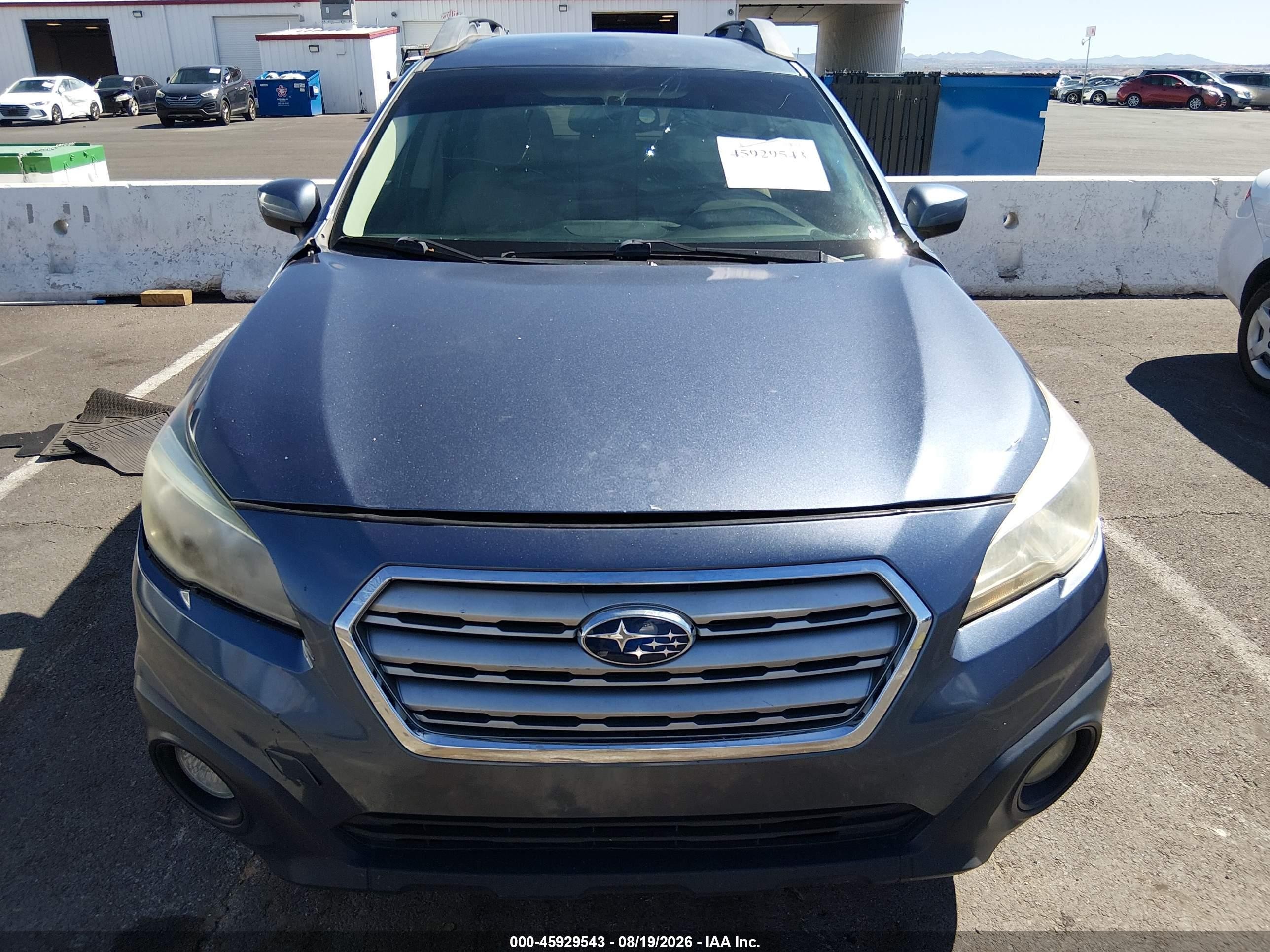 2015 Subaru Outback 2.5i Premium Blue vin: 4S4BSACC2F3238885