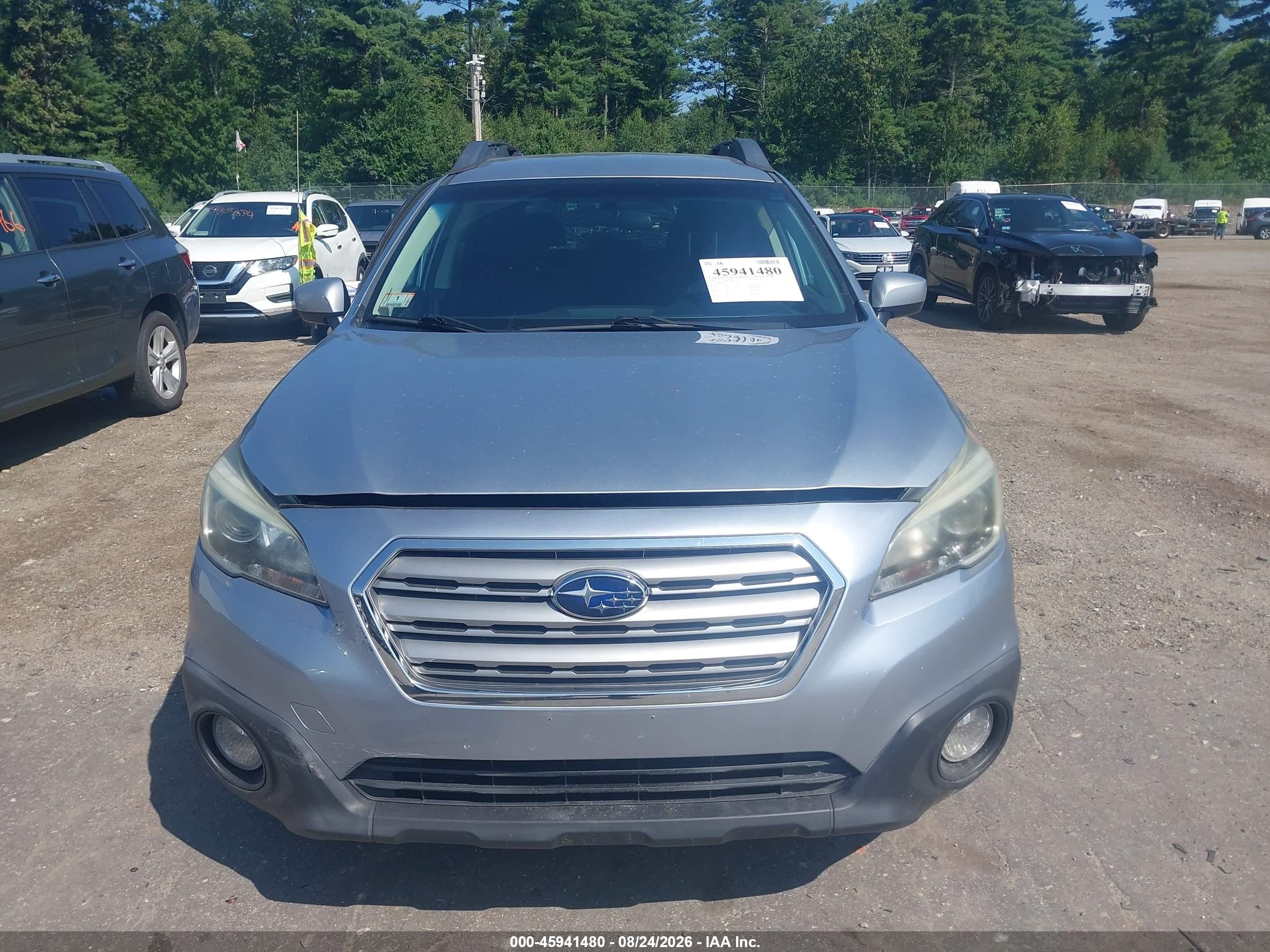 2015 Subaru Outback 2.5i Premium Серебряный vin: 4S4BSACC4F3237074