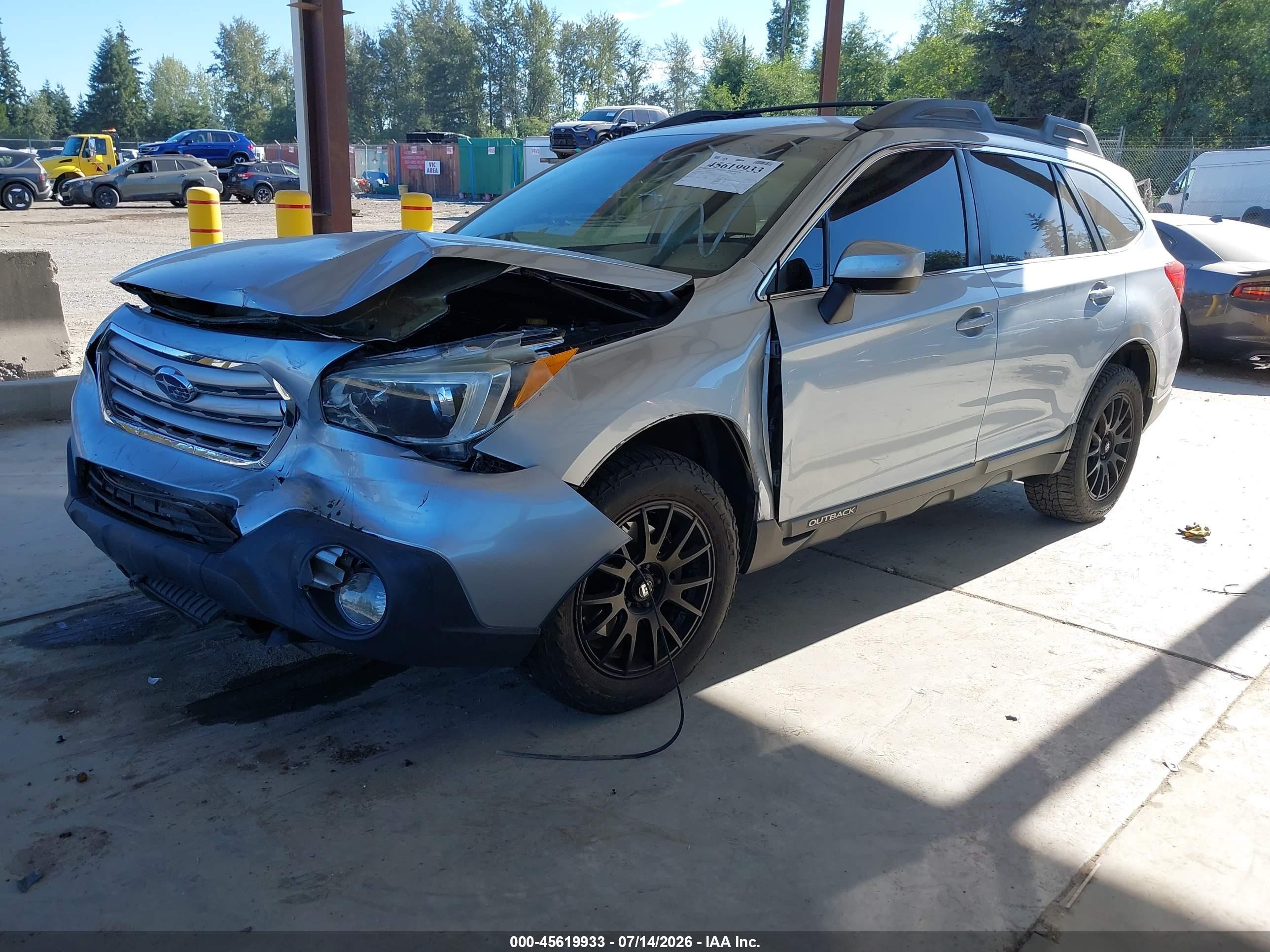 2016 Subaru Outback 2.5i Premium Silver vin: 4S4BSACC6G3277142