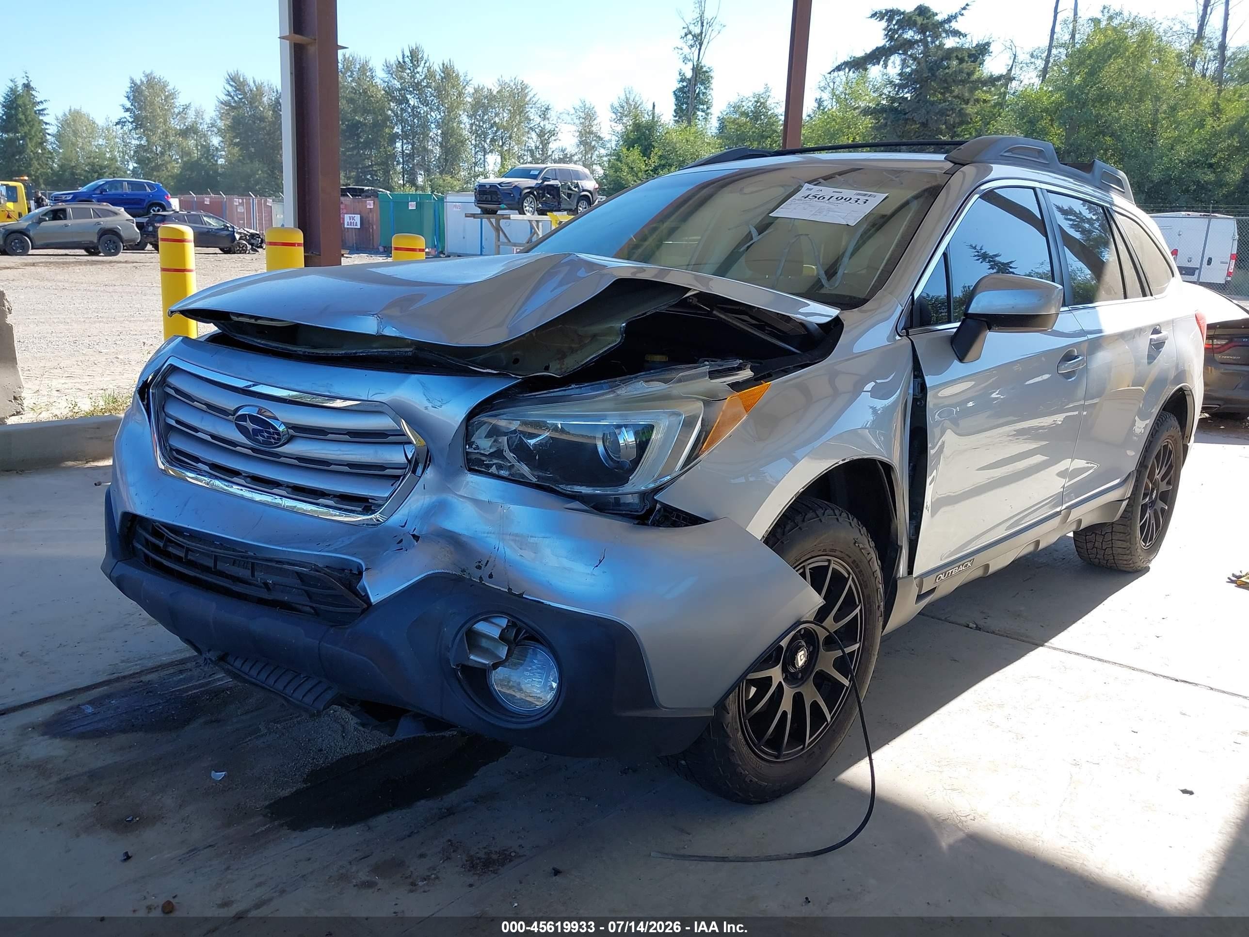 2016 Subaru Outback 2.5i Premium Silver vin: 4S4BSACC6G3277142