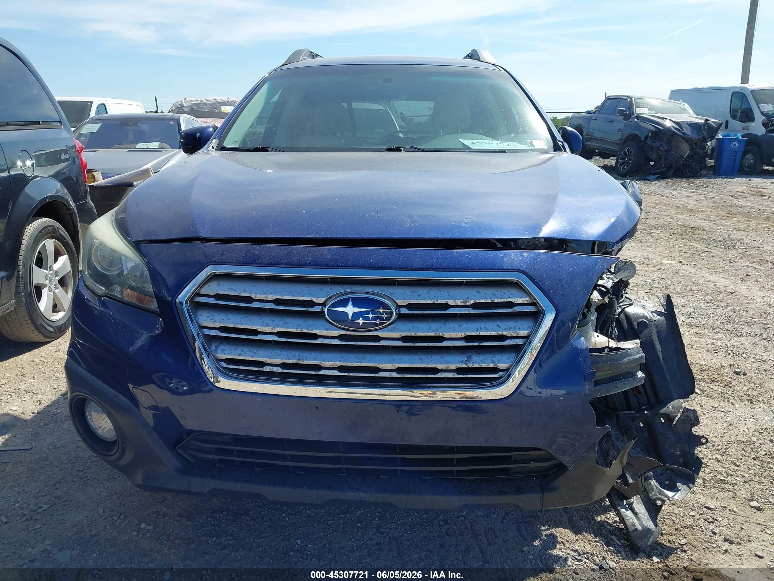 2015 Subaru Outback 2.5i Premium Blue vin: 4S4BSACC7F3307490