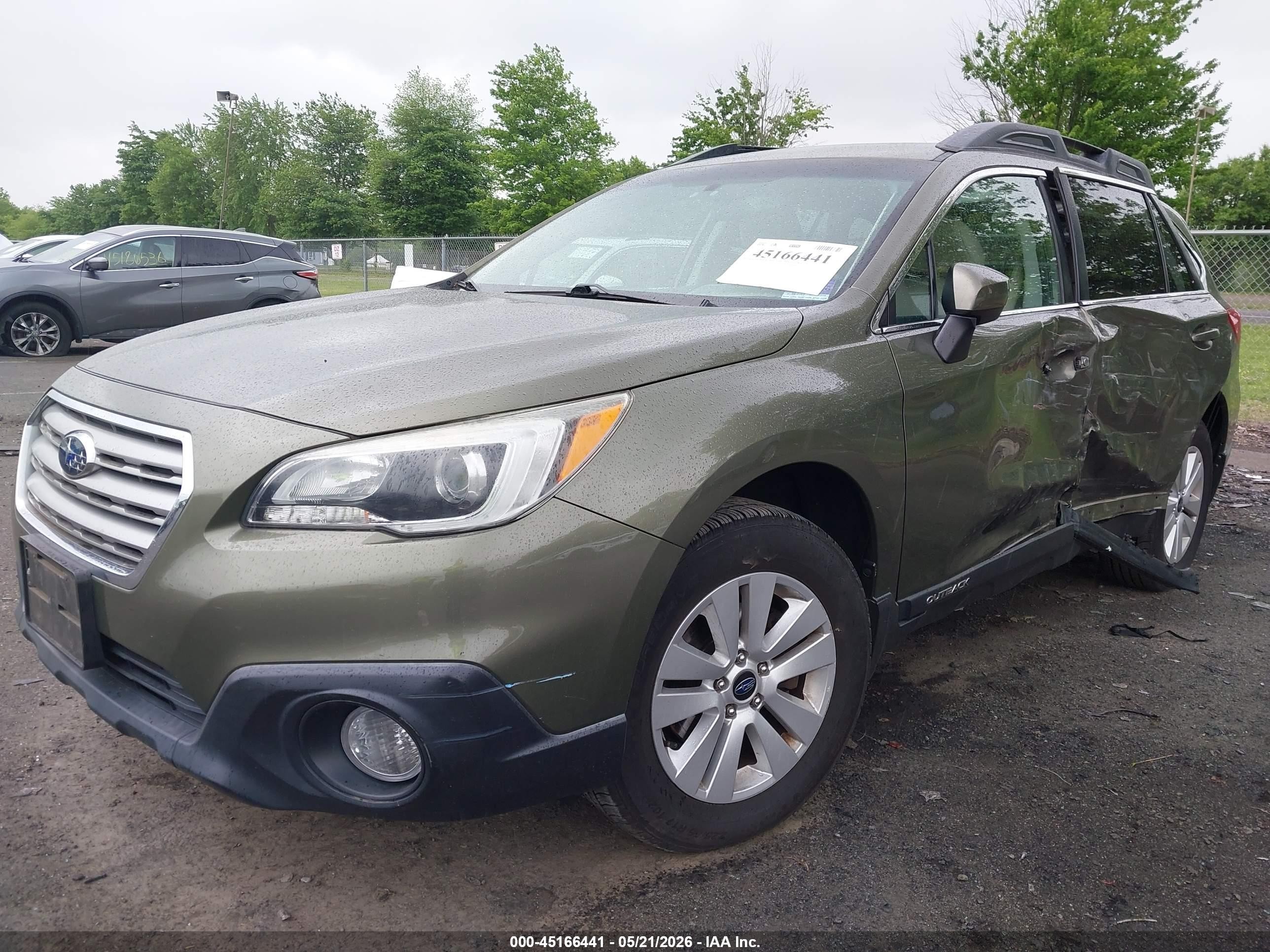 2015 Subaru Outback 2.5i Premium Green vin: 4S4BSACC7F3322412