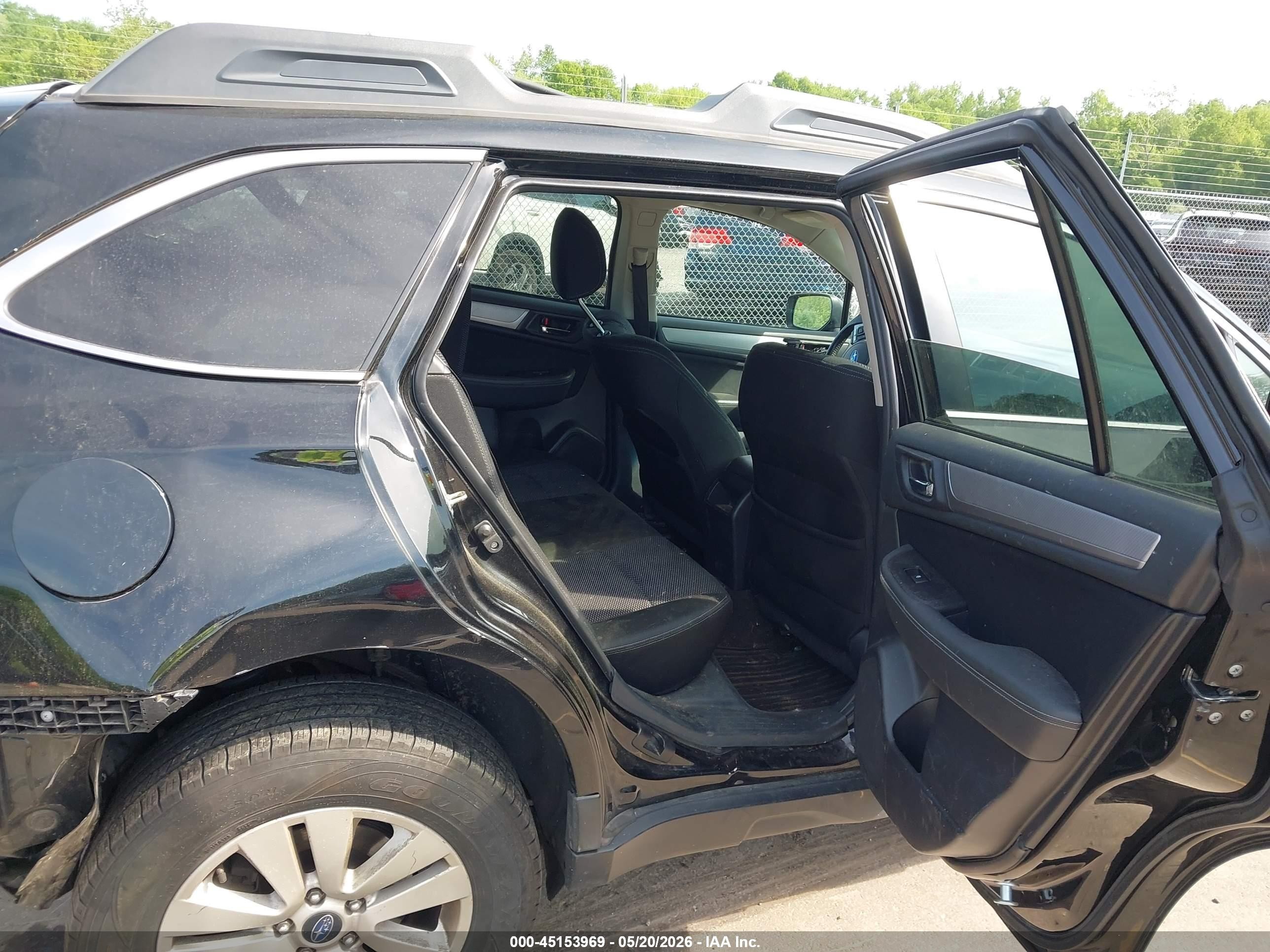 2015 Subaru Outback 2.5i Premium Black vin: 4S4BSACC8F3236719