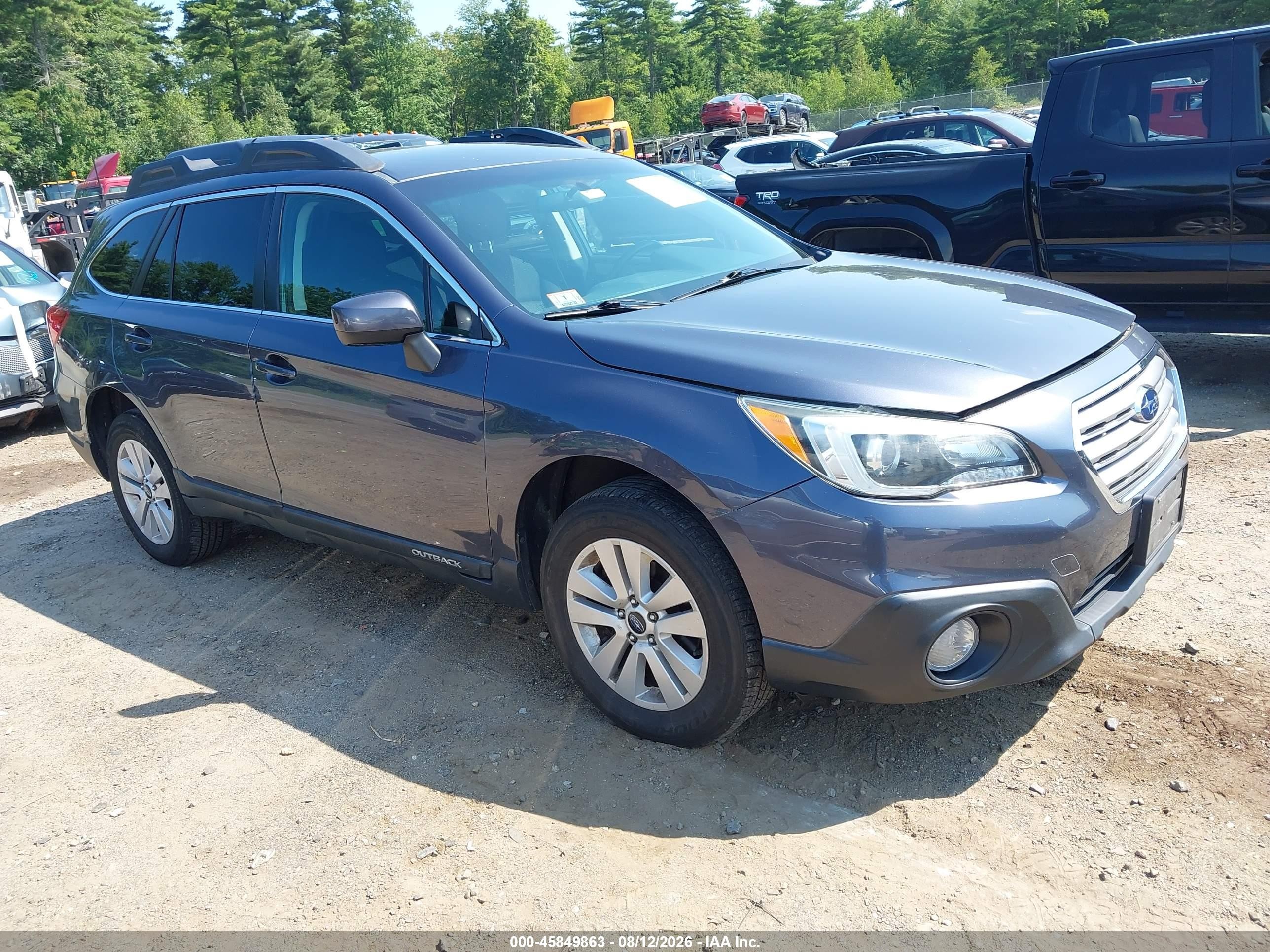 2015 Subaru Outback 2.5i Premium Gray vin: 4S4BSACC8F3263354