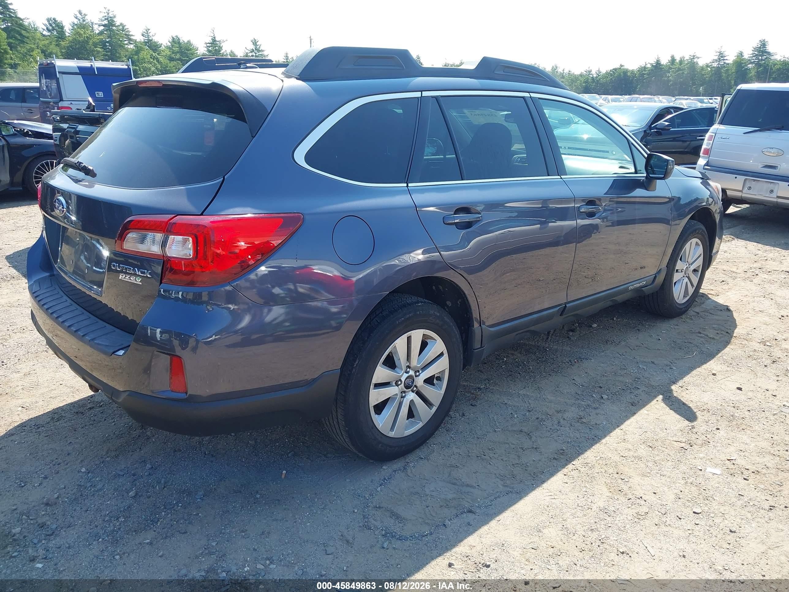 2015 Subaru Outback 2.5i Premium Gray vin: 4S4BSACC8F3263354