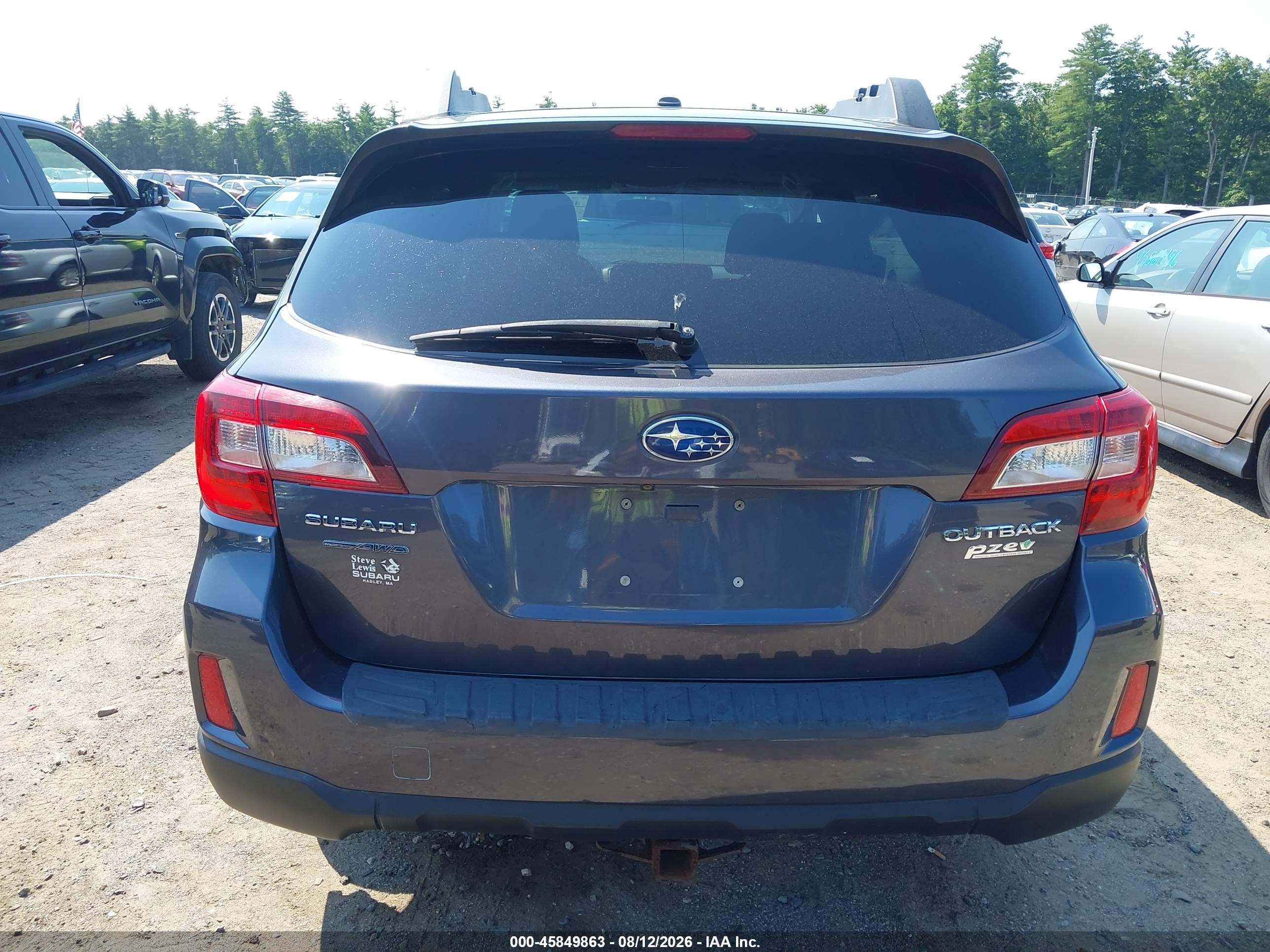 2015 Subaru Outback 2.5i Premium Gray vin: 4S4BSACC8F3263354