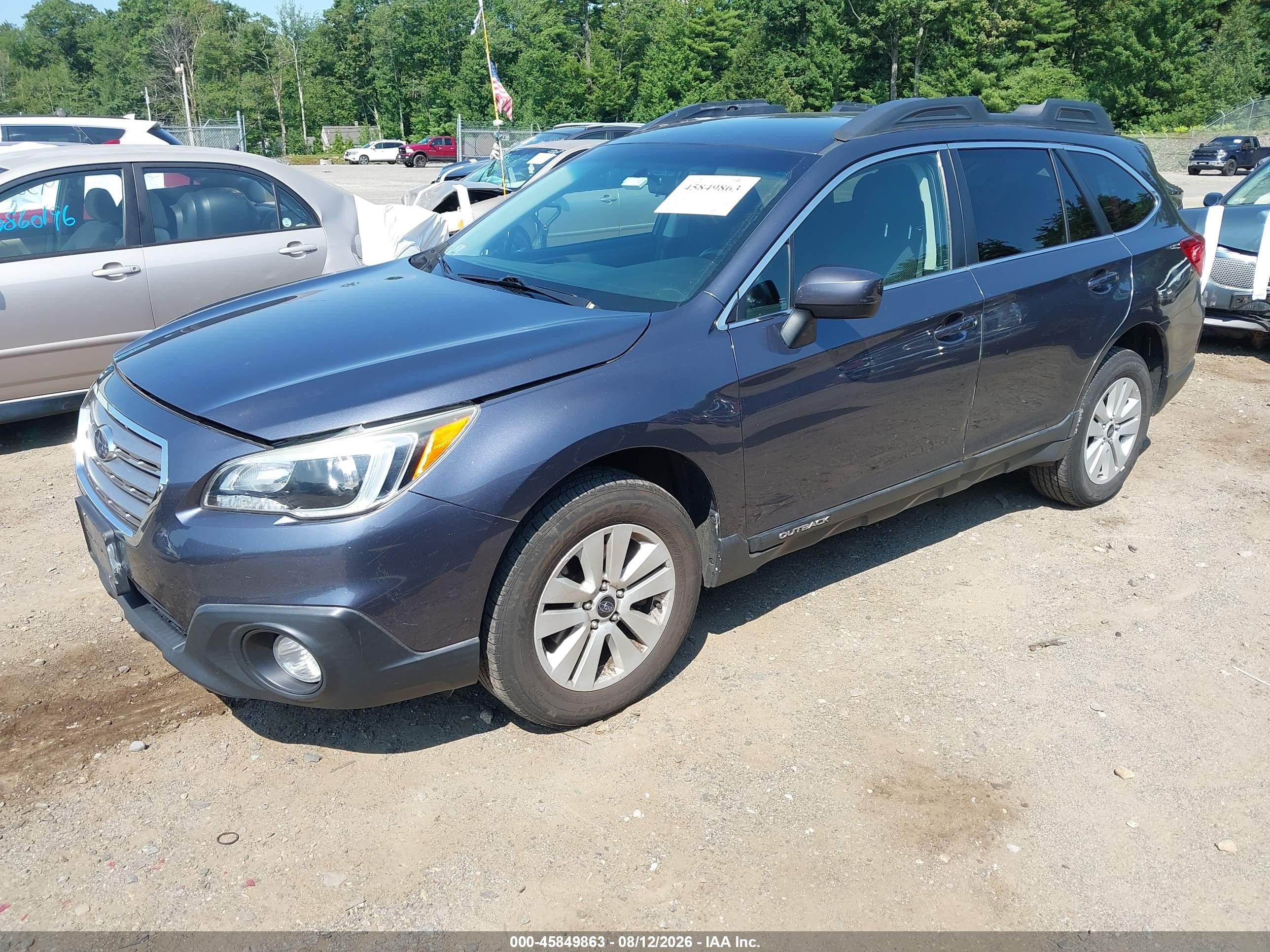 2015 Subaru Outback 2.5i Premium Gray vin: 4S4BSACC8F3263354