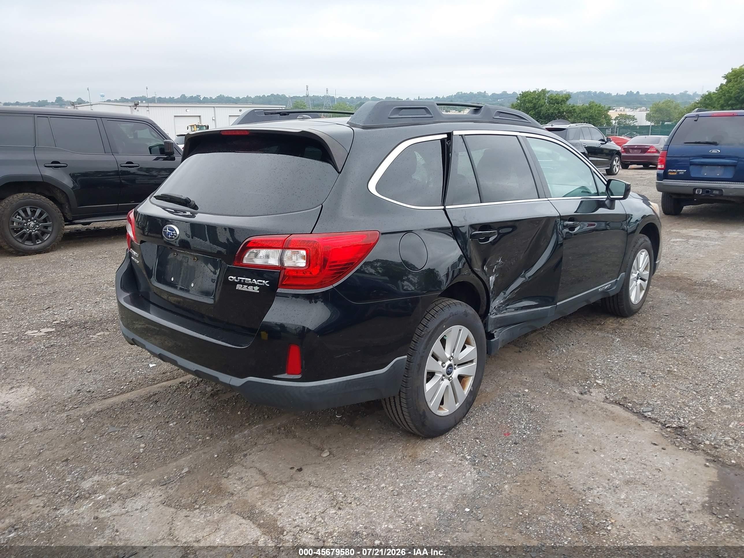2015 Subaru Outback 2.5i Premium Черный vin: 4S4BSACC8F3287430