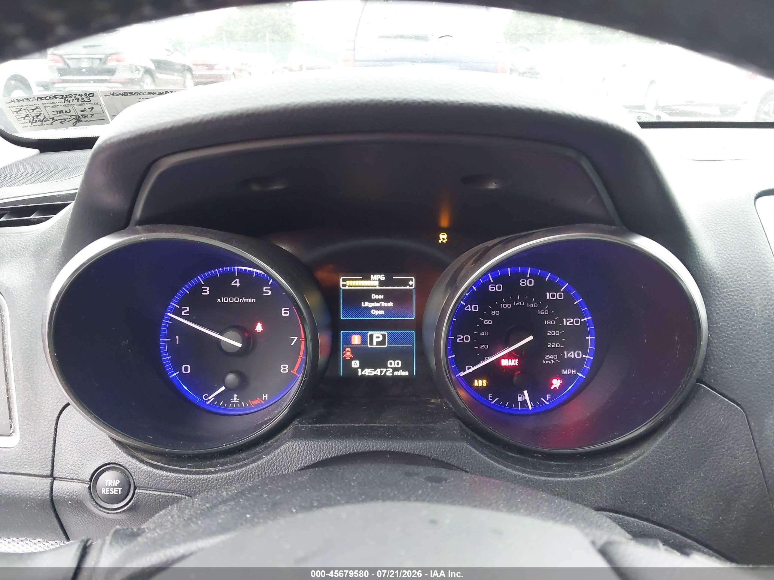2015 Subaru Outback 2.5i Premium Черный vin: 4S4BSACC8F3287430