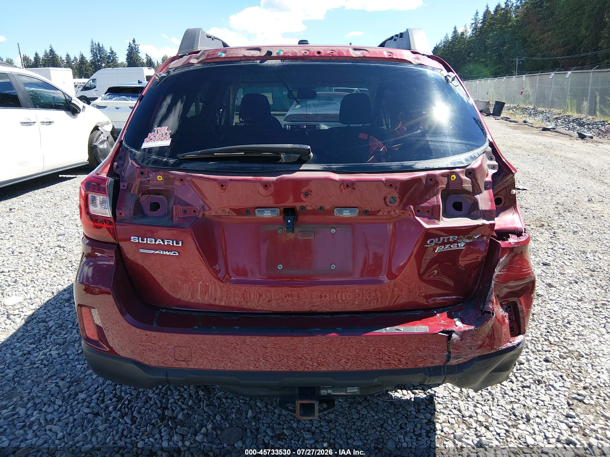 2015 Subaru Outback 2.5i Premium Red vin: 4S4BSACC8F3320295