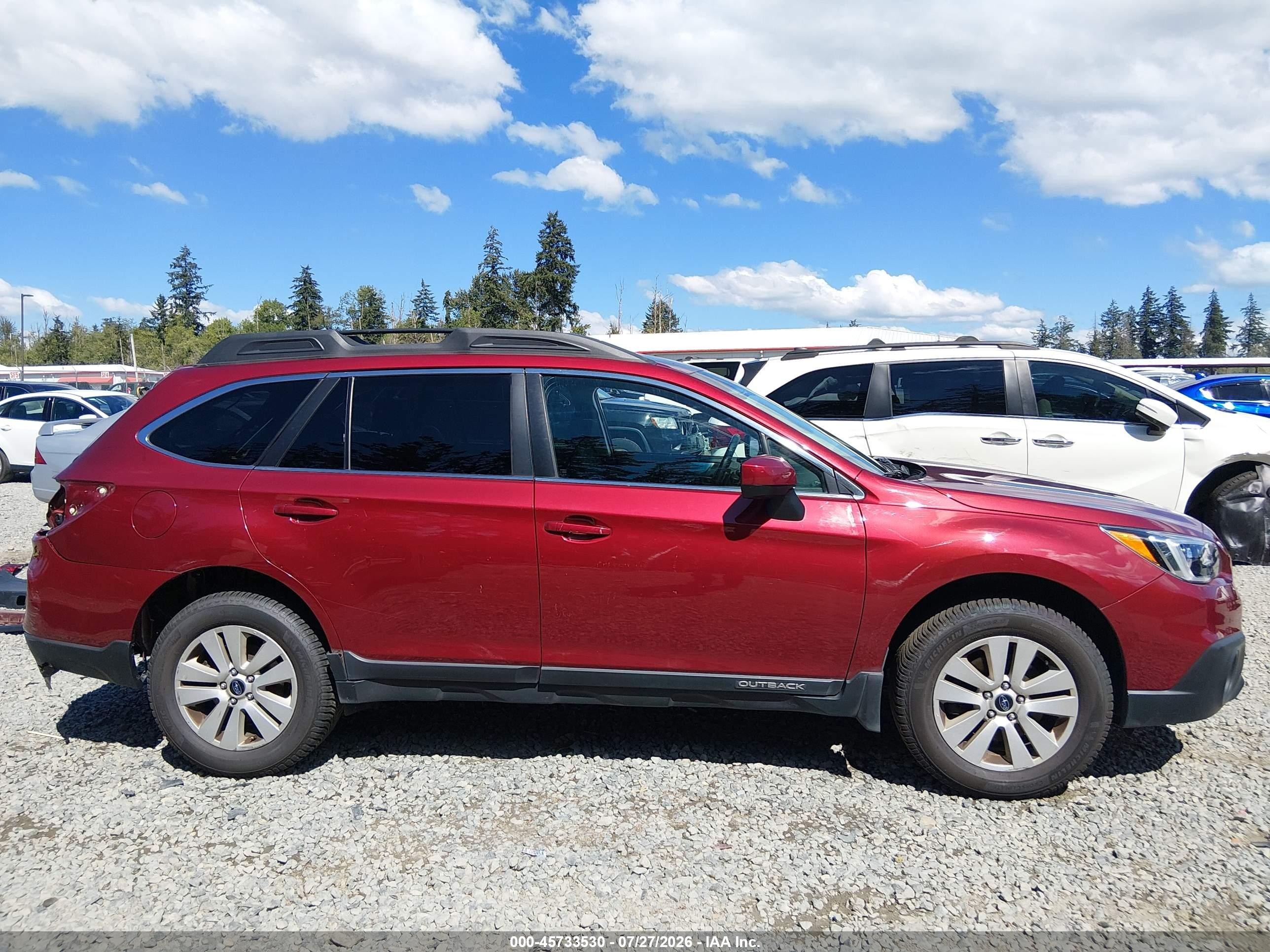 2015 Subaru Outback 2.5i Premium Red vin: 4S4BSACC8F3320295