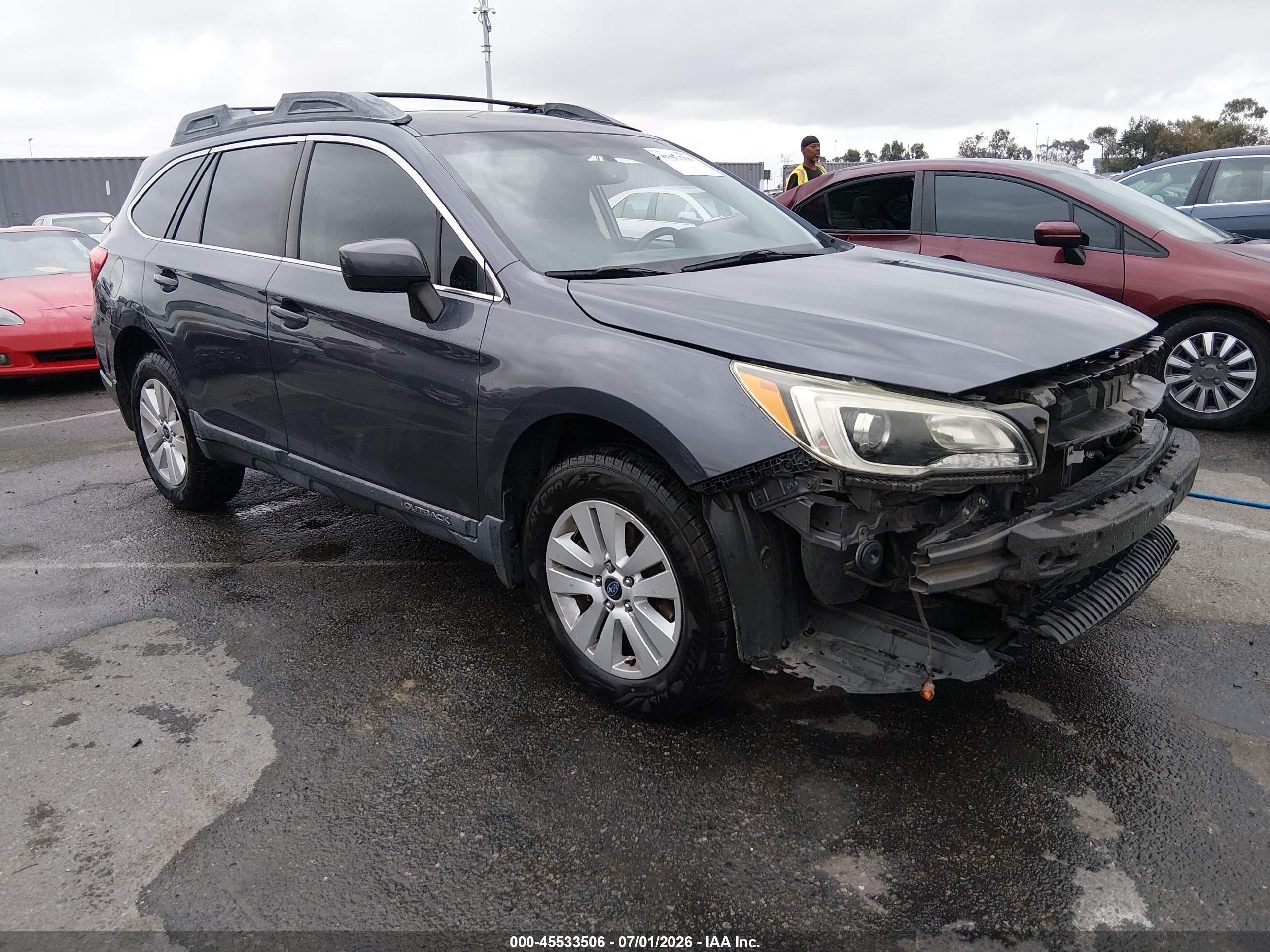 2015 Subaru Outback 2.5i Premium Gray vin: 4S4BSACC9F3202028