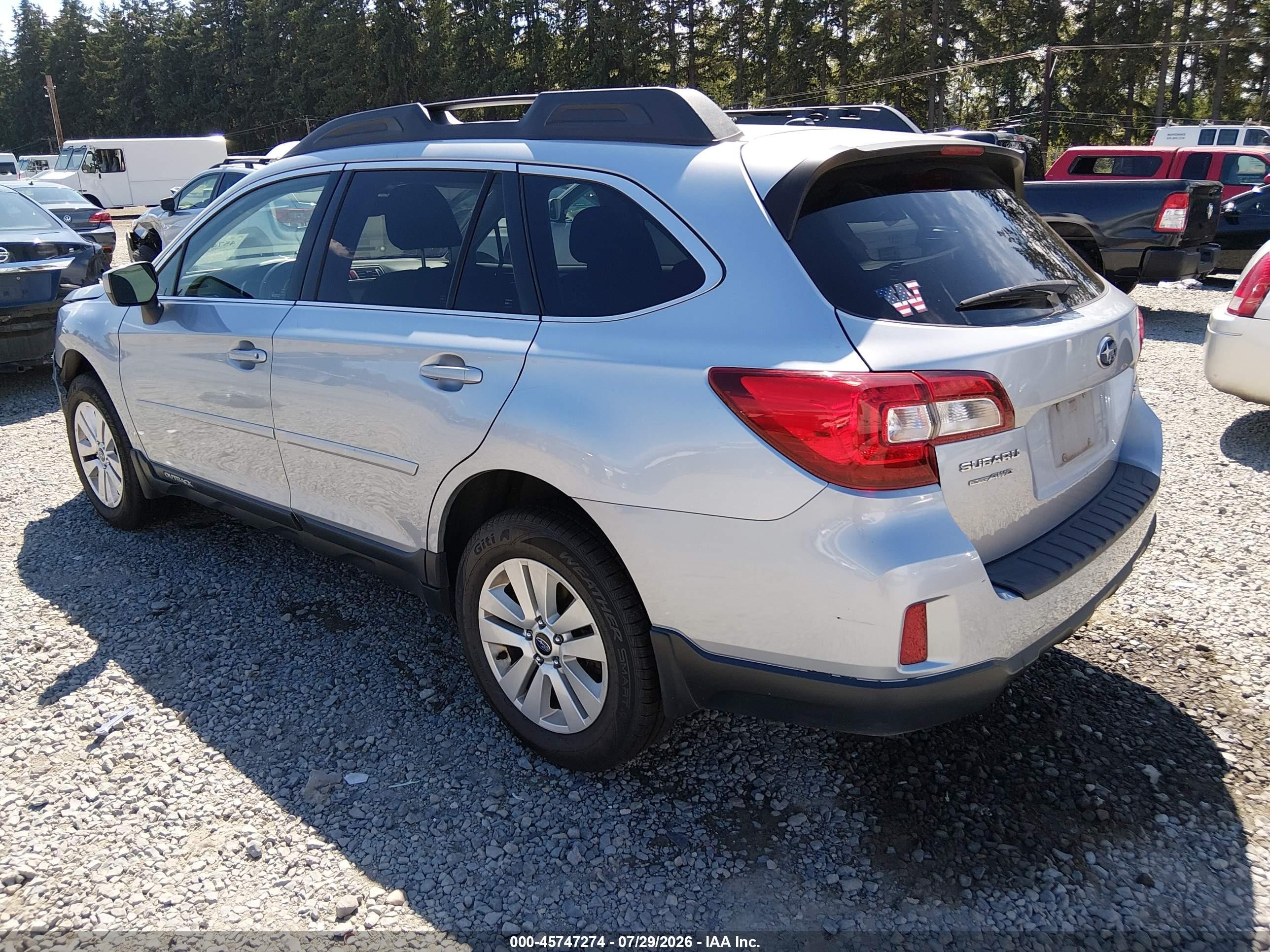 2015 Subaru Outback 2.5i Premium Light Blue vin: 4S4BSACC9F3249575