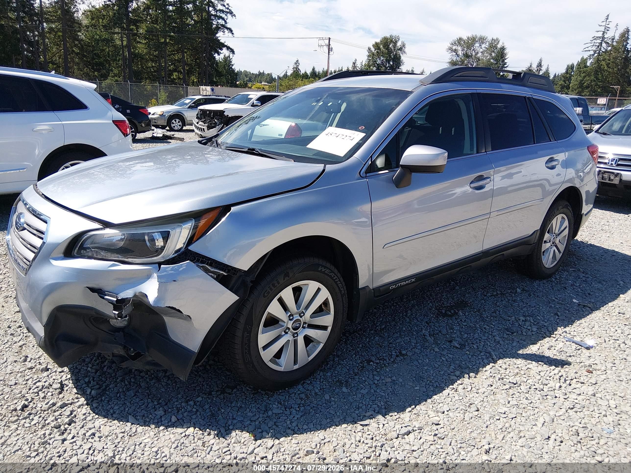 2015 Subaru Outback 2.5i Premium Light Blue vin: 4S4BSACC9F3249575