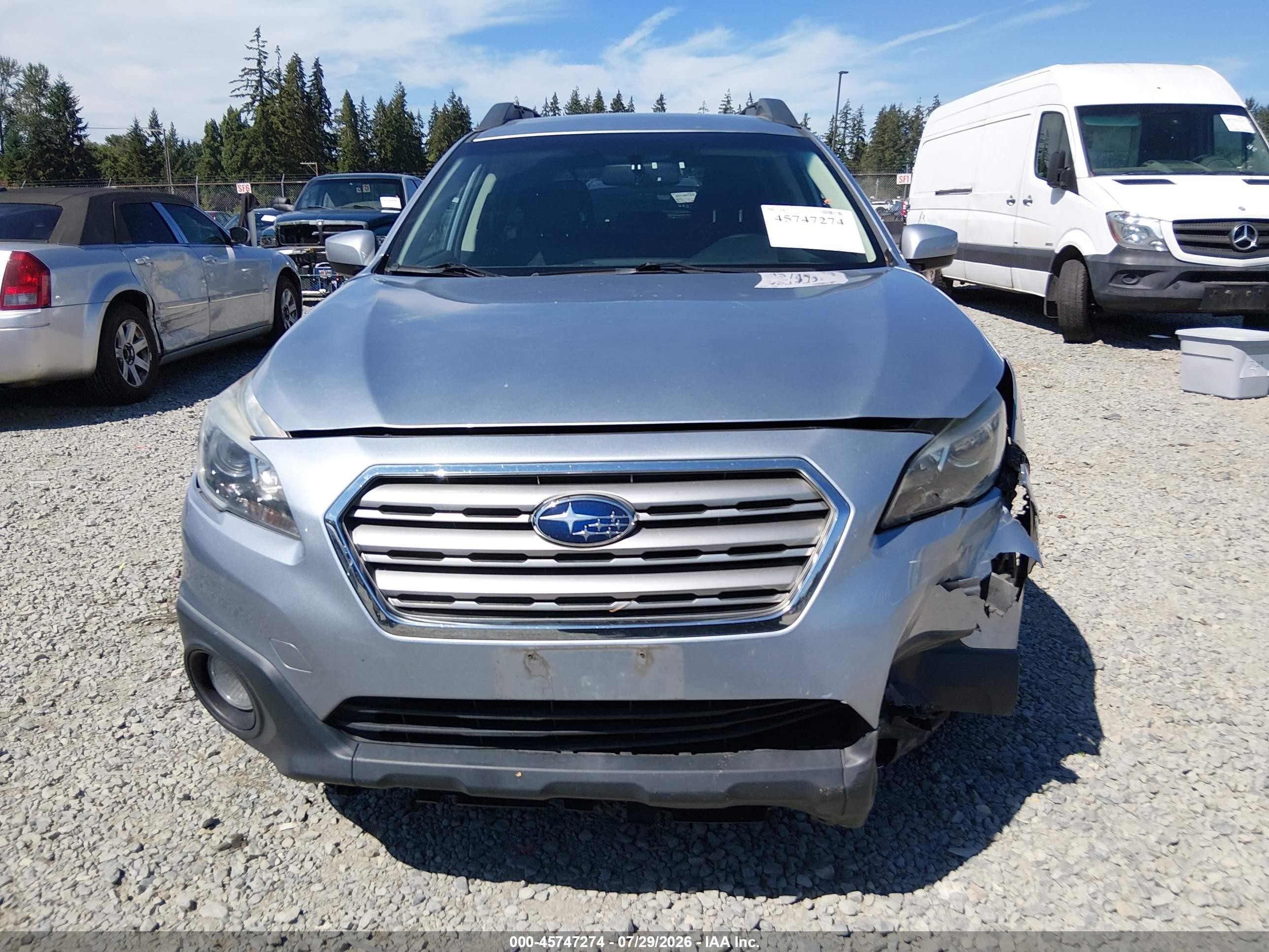2015 Subaru Outback 2.5i Premium Light Blue vin: 4S4BSACC9F3249575