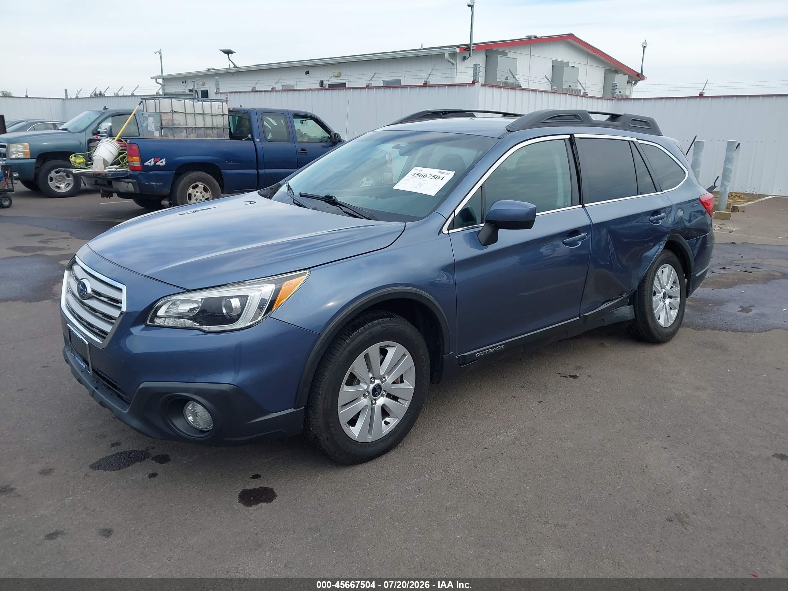 2015 Subaru Outback 2.5i Premium Blue vin: 4S4BSACC9F3296315