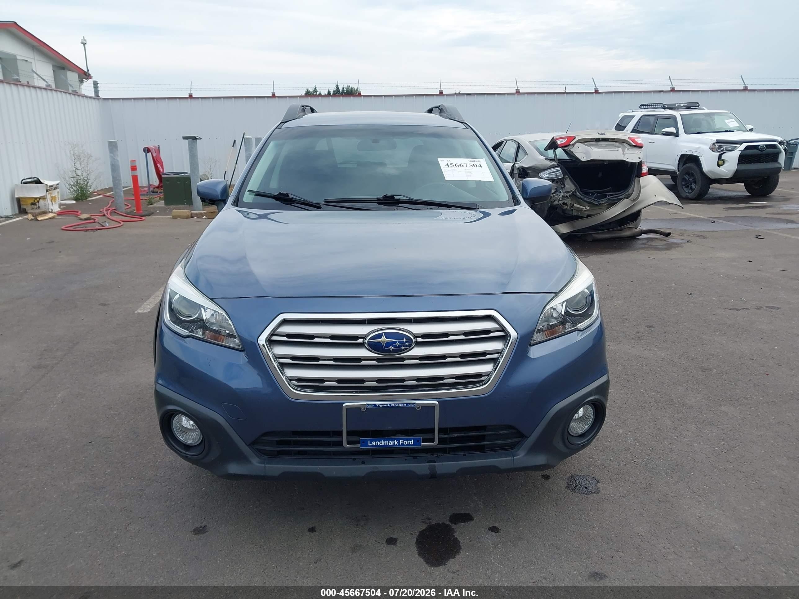 2015 Subaru Outback 2.5i Premium Blue vin: 4S4BSACC9F3296315