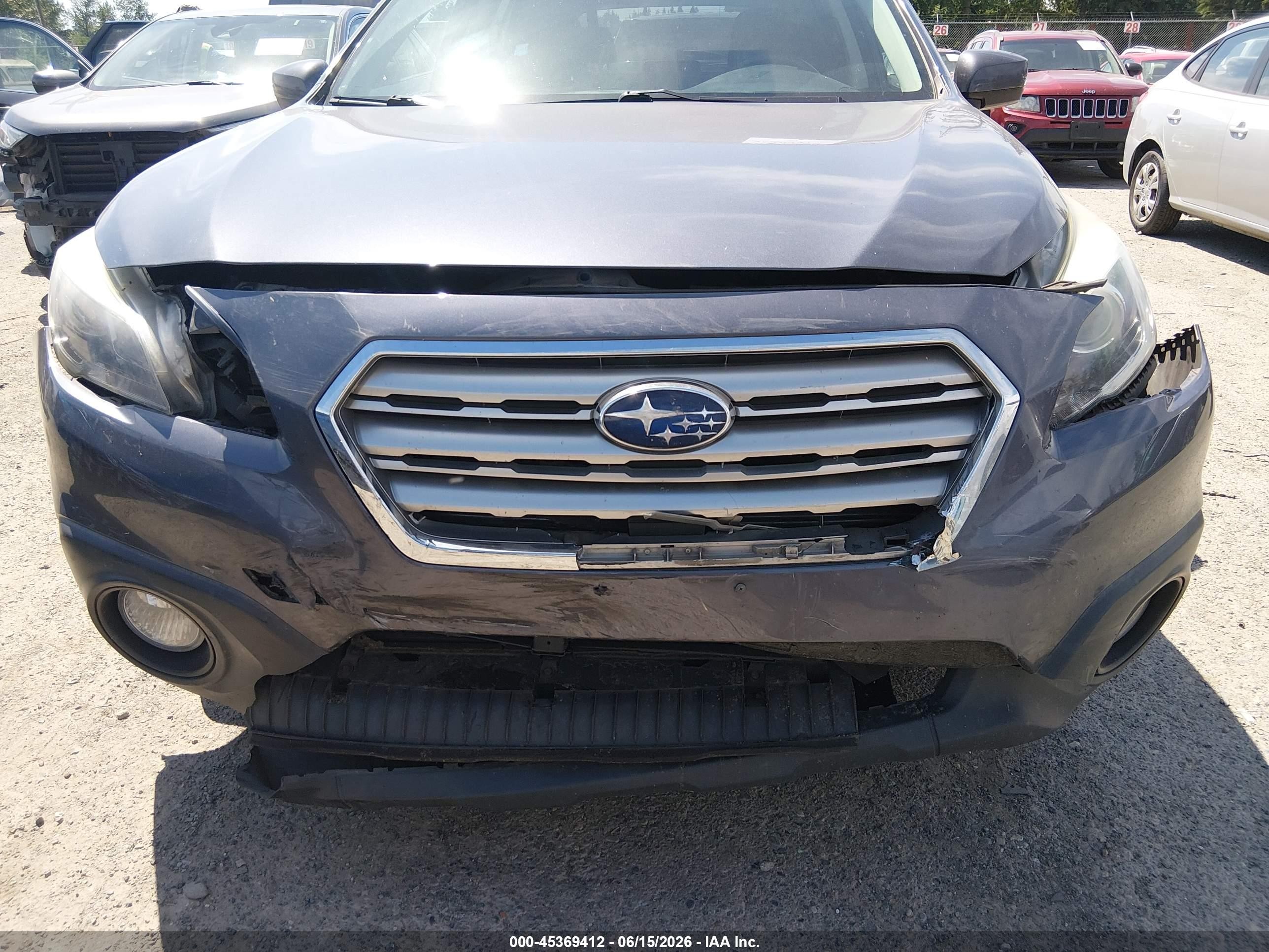 2015 Subaru Outback 2.5i Premium Gray vin: 4S4BSACC9F3334237
